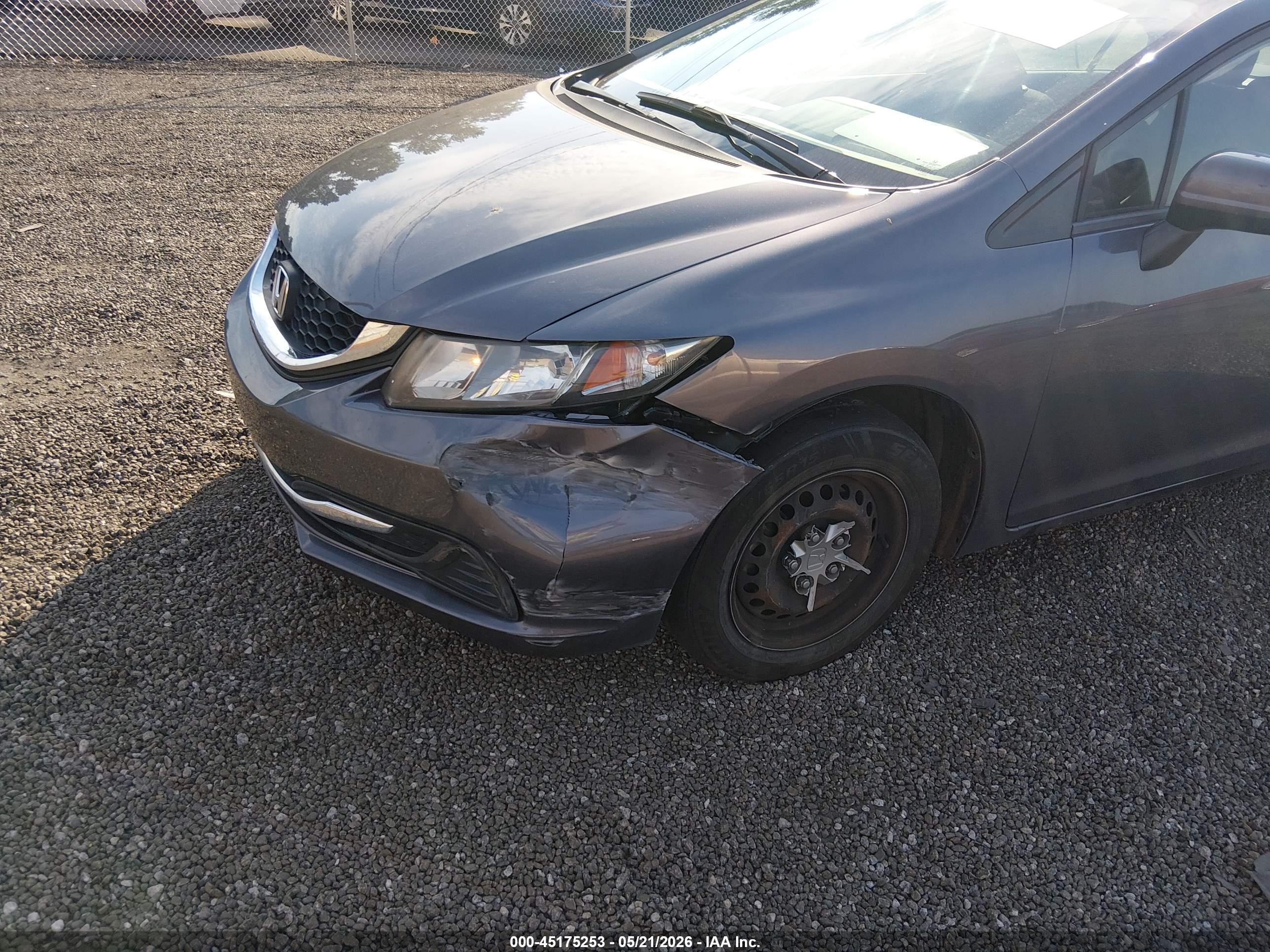 2015 Honda Civic Lx Gray vin: 19XFB2F50FE037357