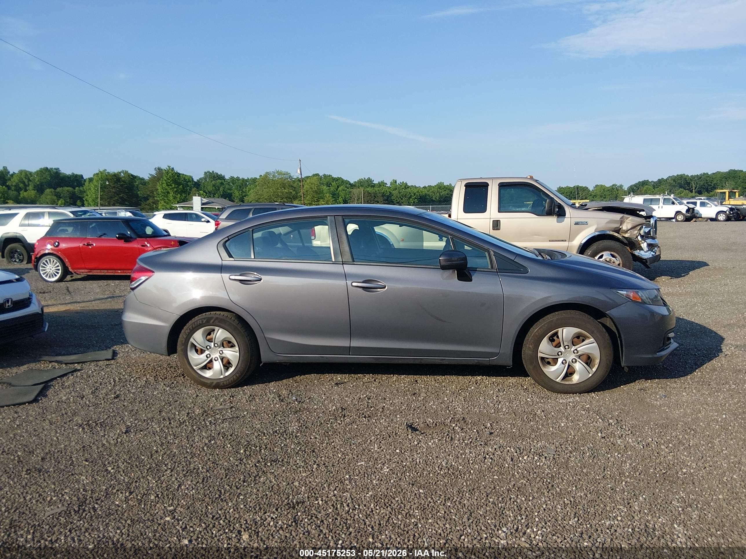 2015 Honda Civic Lx Gray vin: 19XFB2F50FE037357