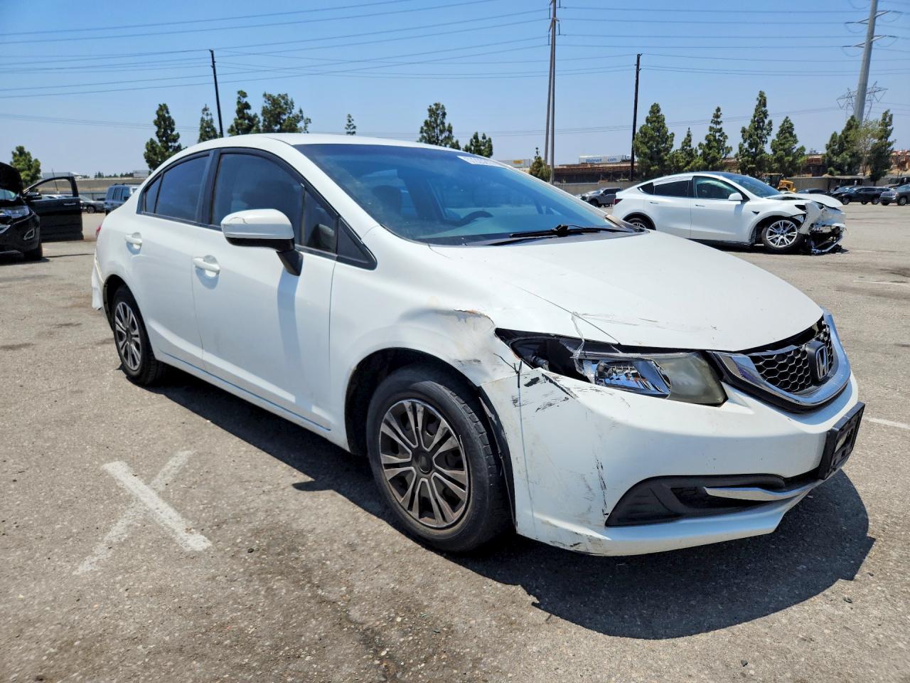 2015 Honda Civic Lx White vin: 19XFB2F50FE058242