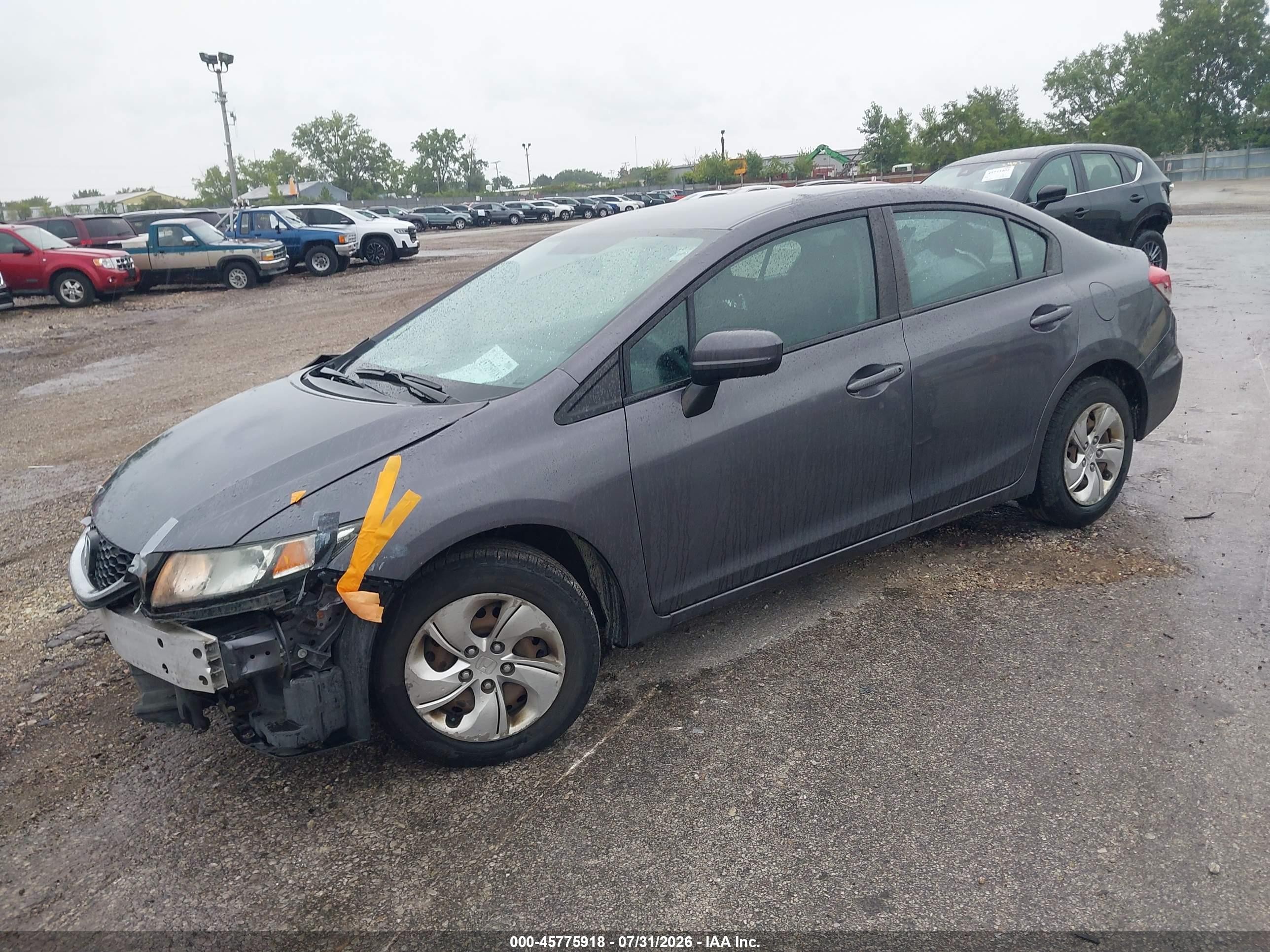 2015 Honda Civic Lx Gray vin: 19XFB2F50FE071394