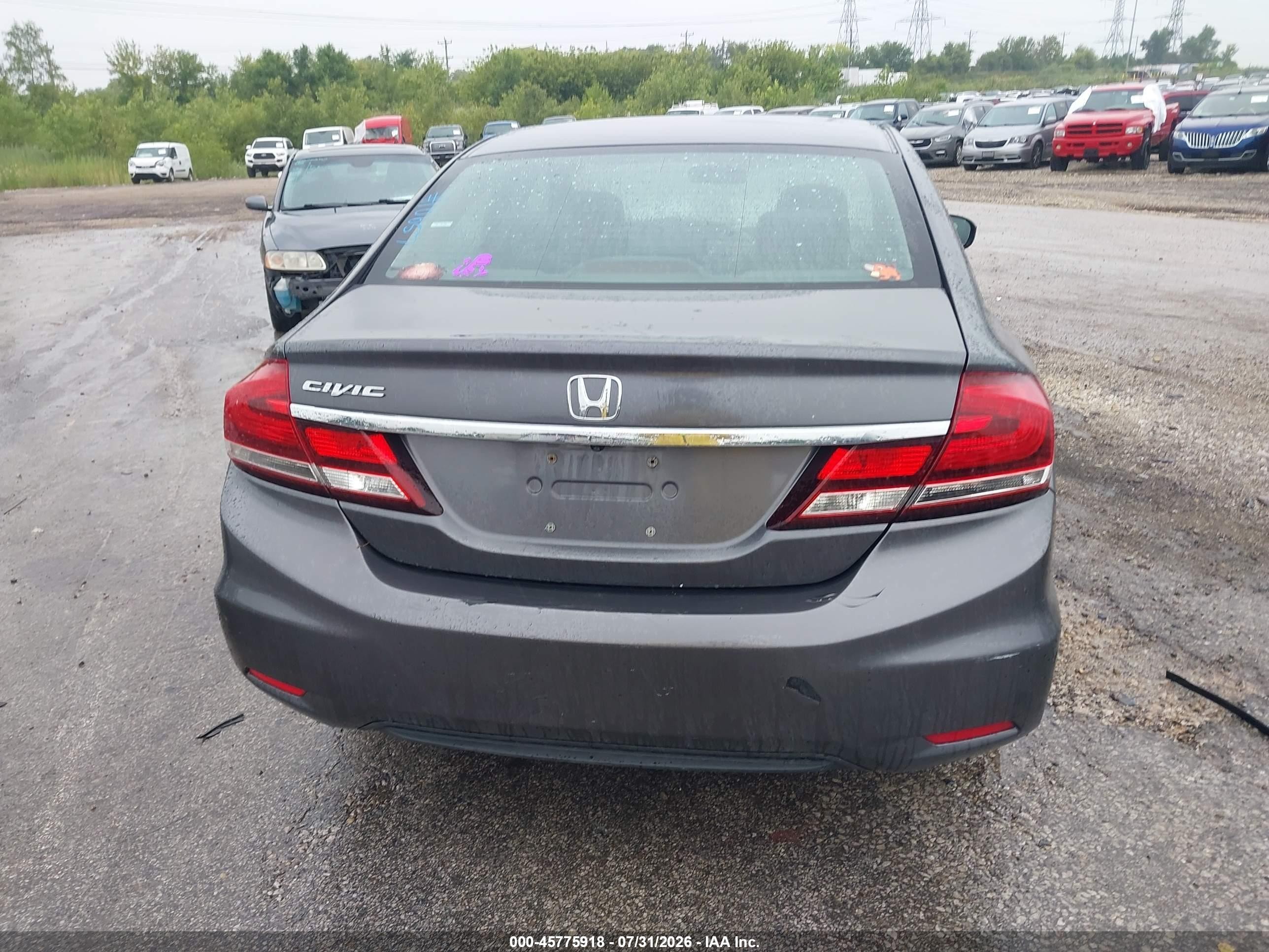 2015 Honda Civic Lx Gray vin: 19XFB2F50FE071394