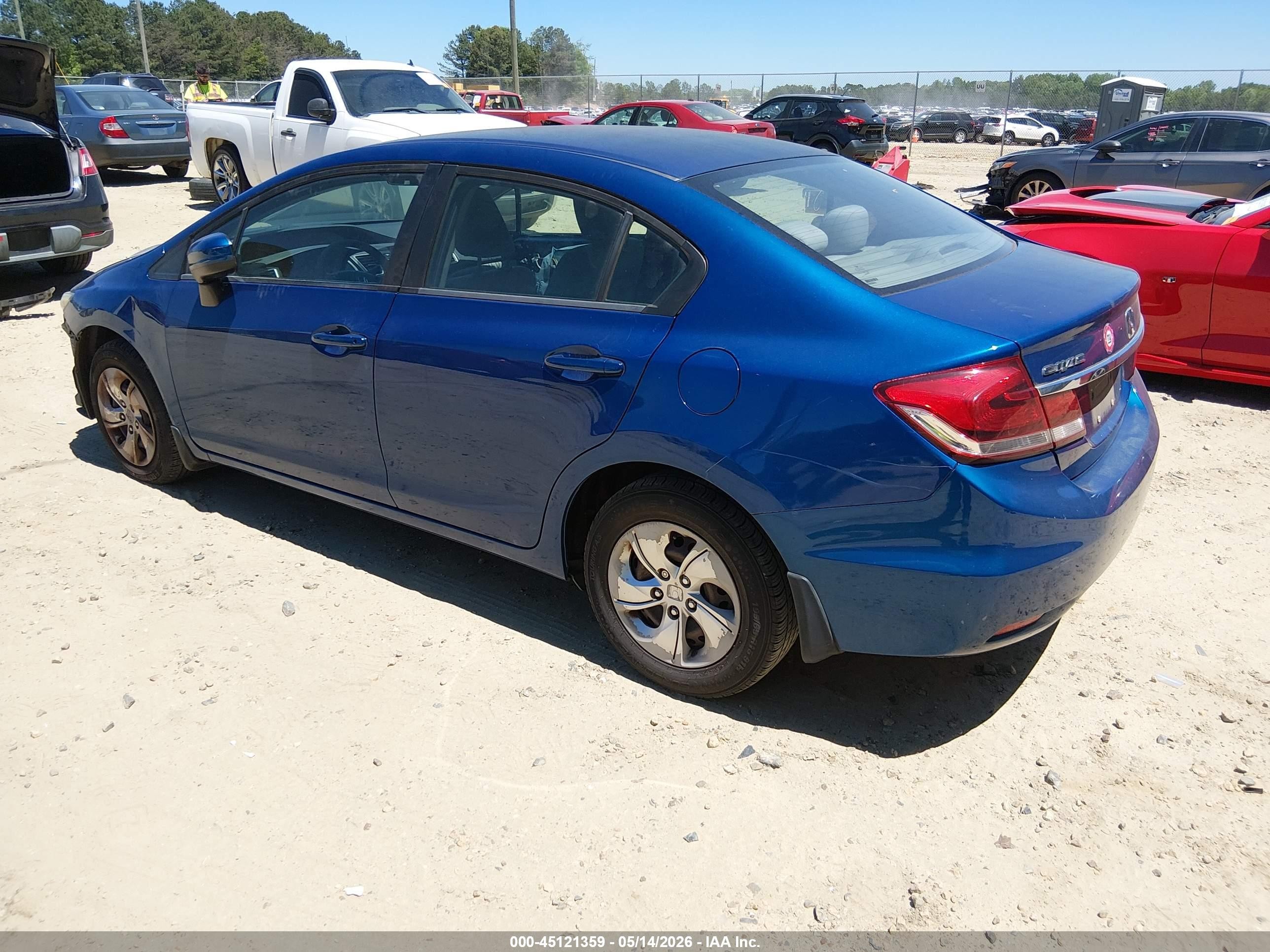2015 Honda Civic Lx Blue vin: 19XFB2F50FE075218