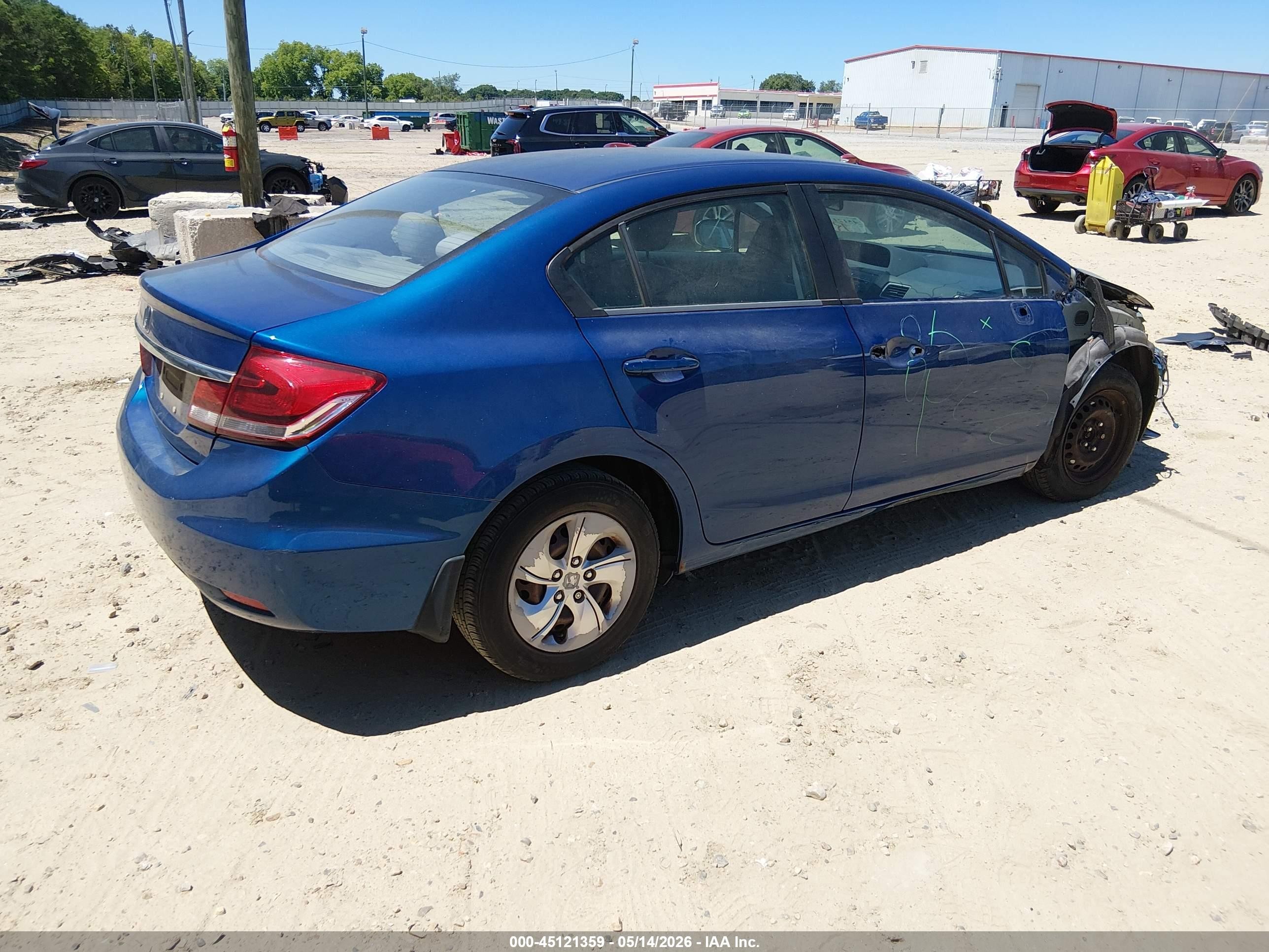 2015 Honda Civic Lx Blue vin: 19XFB2F50FE075218