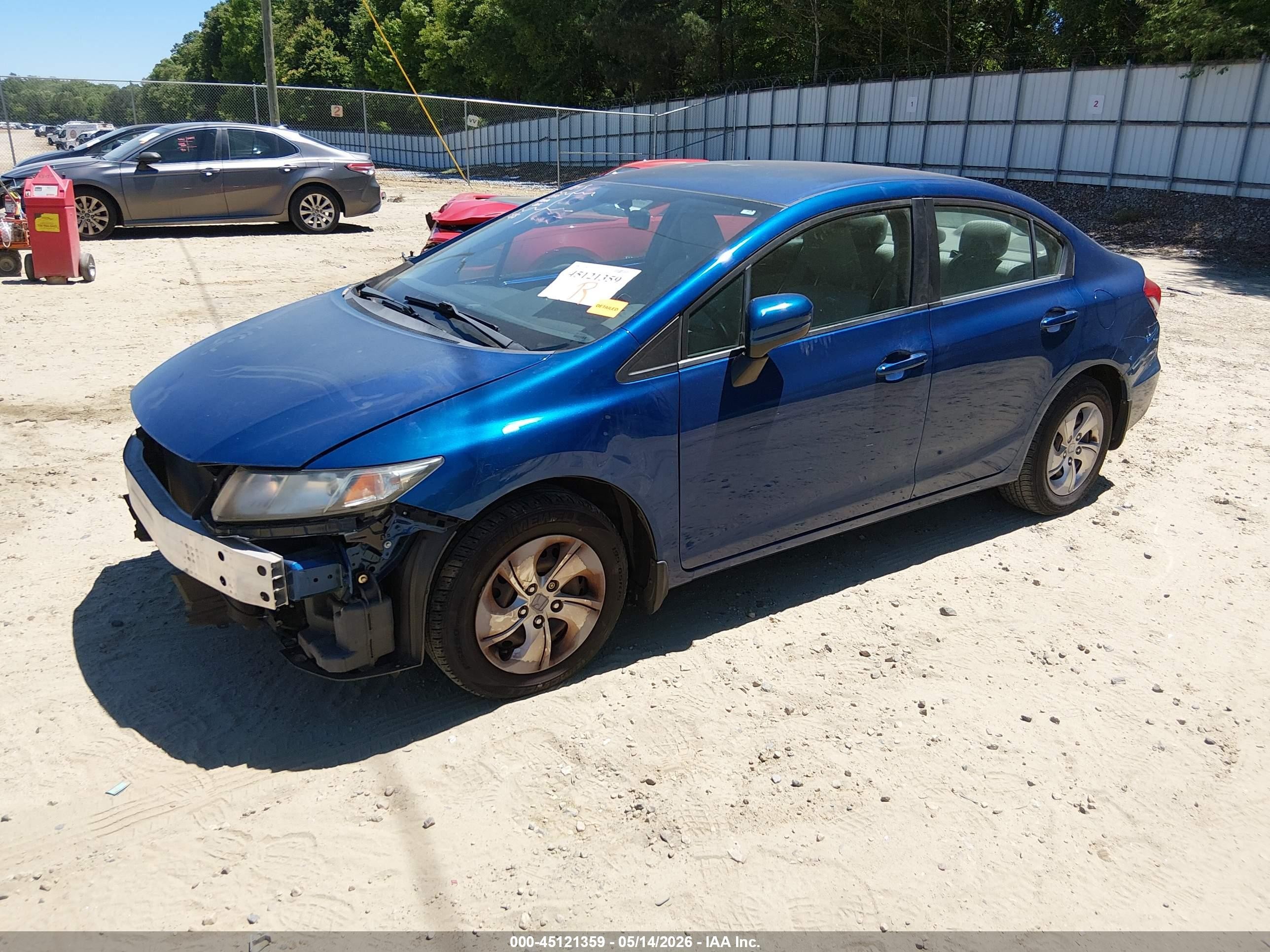 2015 Honda Civic Lx Blue vin: 19XFB2F50FE075218