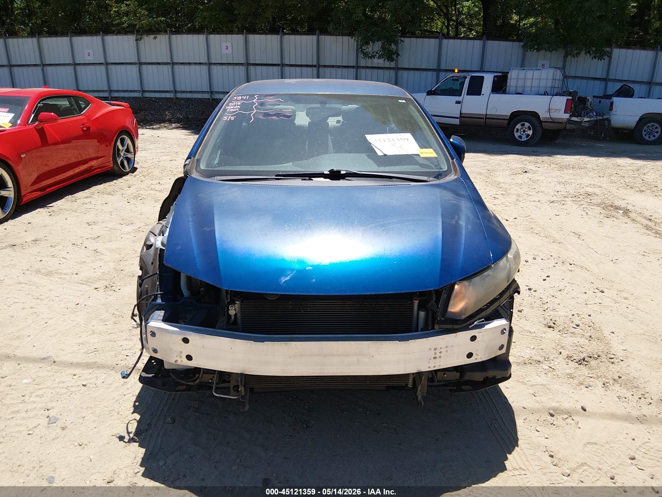 2015 Honda Civic Lx Blue vin: 19XFB2F50FE075218