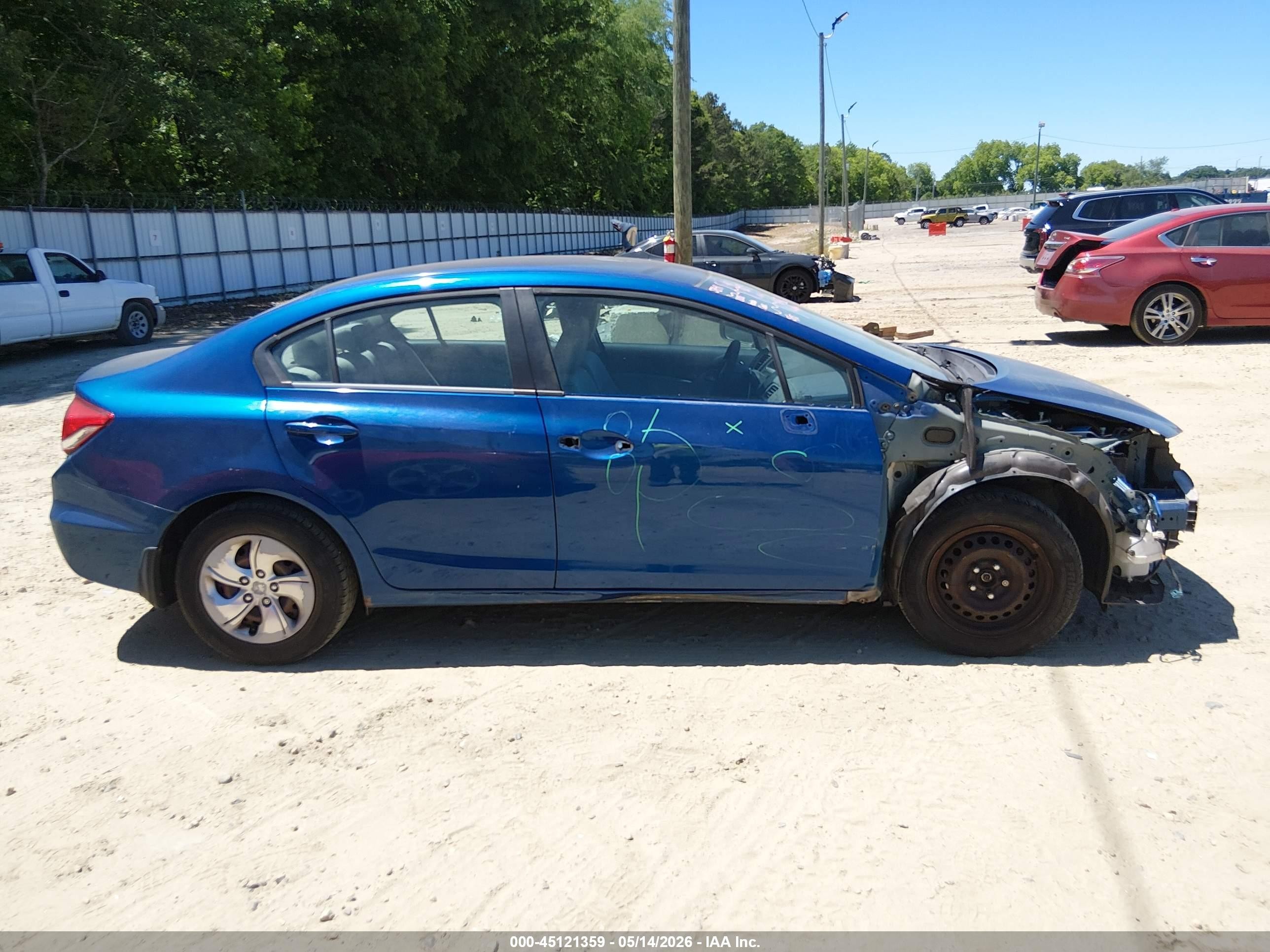 2015 Honda Civic Lx Blue vin: 19XFB2F50FE075218