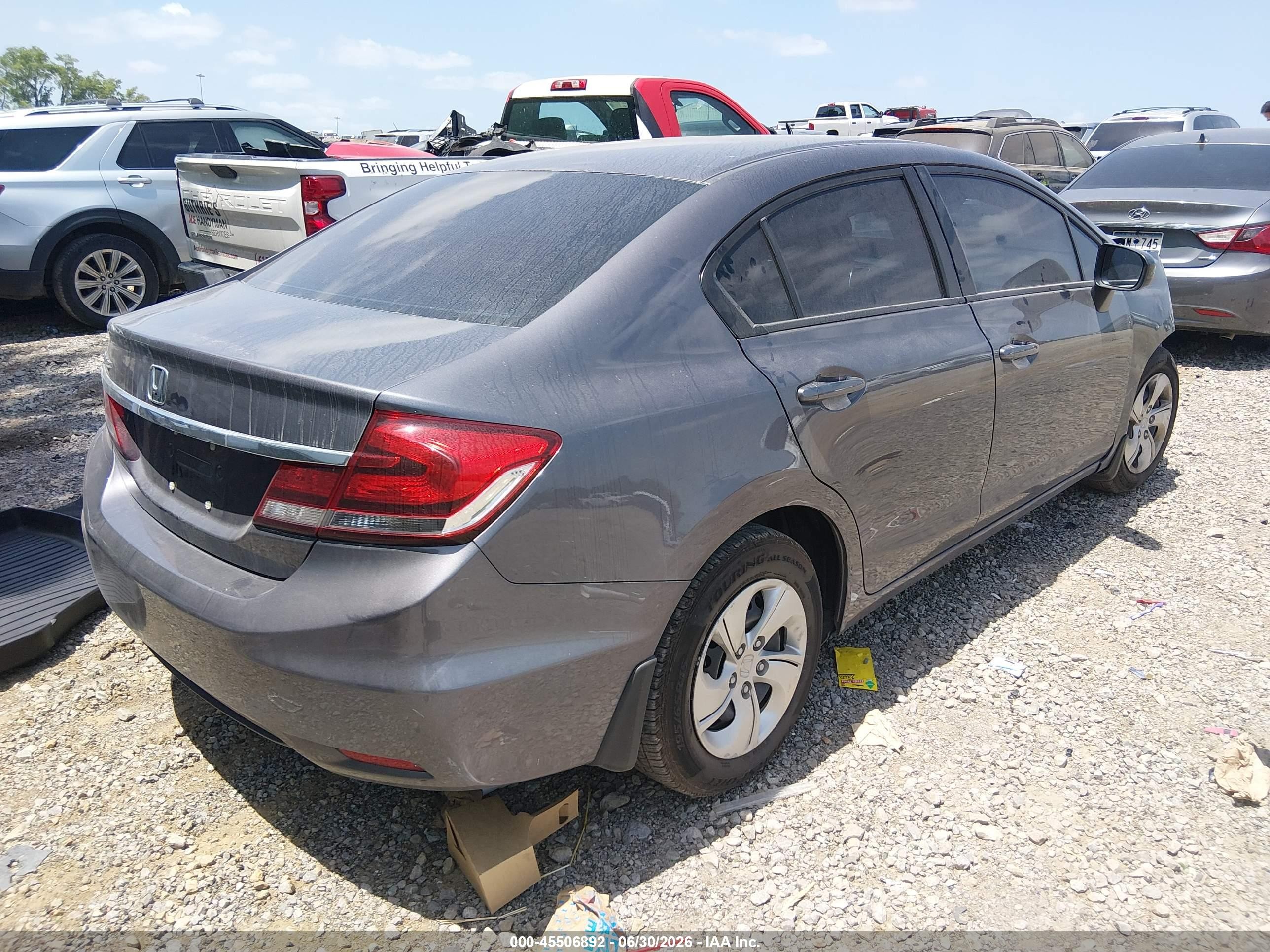 2015 Honda Civic Lx Gray vin: 19XFB2F50FE083996