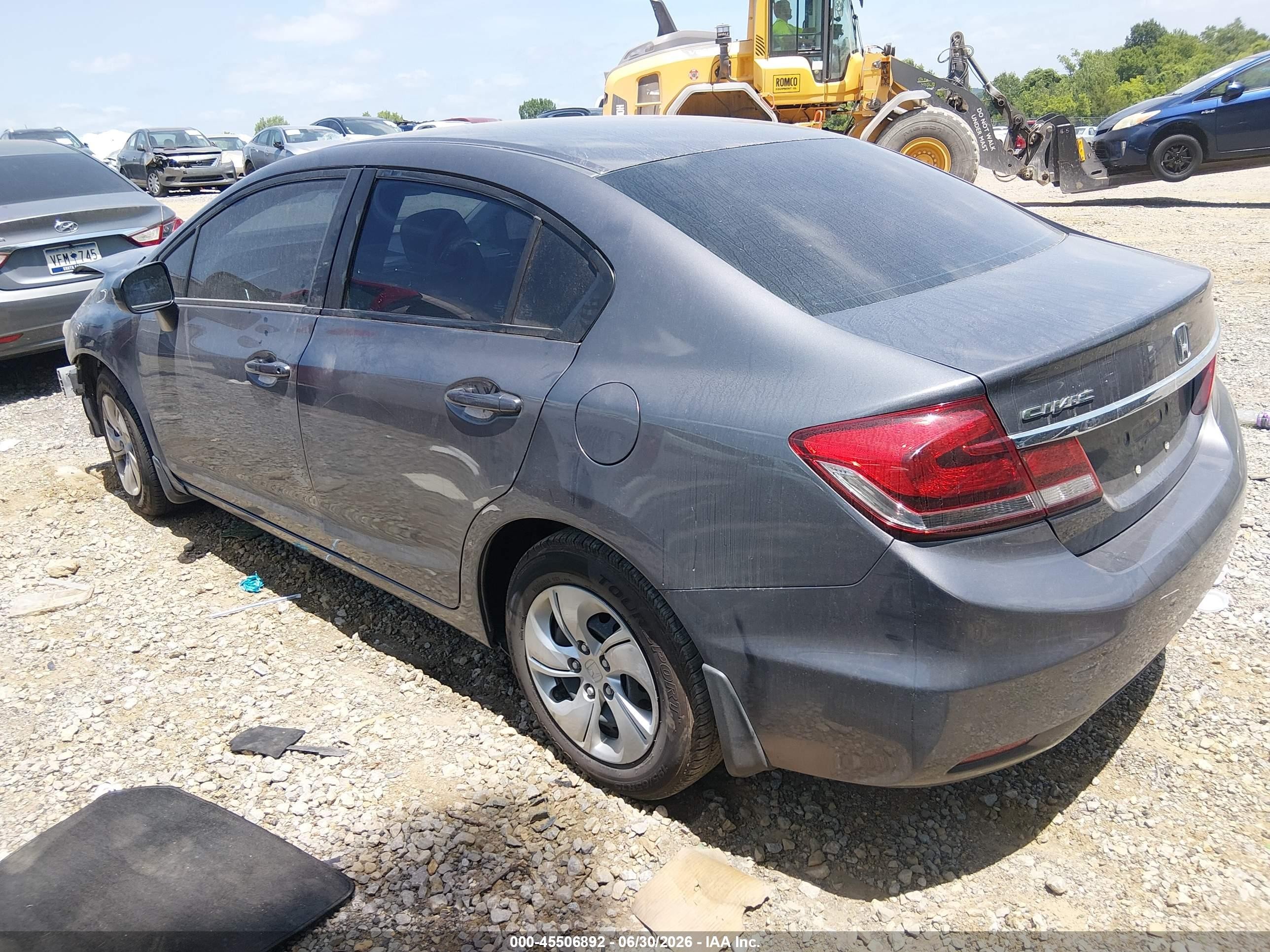 2015 Honda Civic Lx Gray vin: 19XFB2F50FE083996