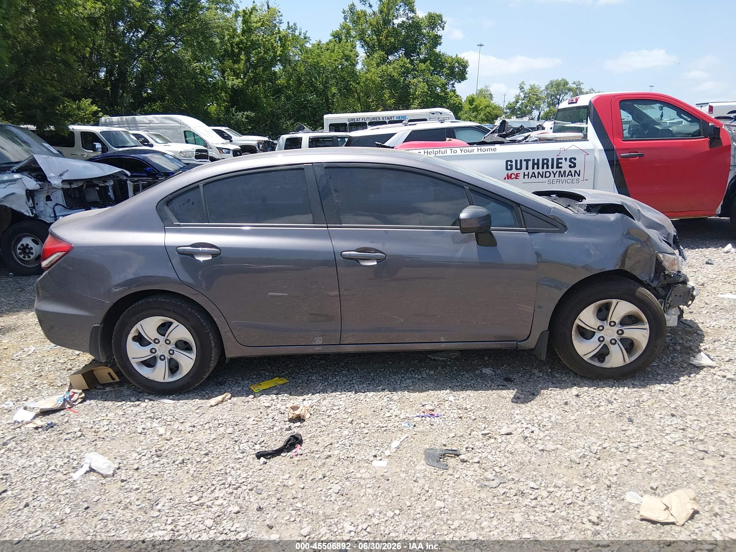 2015 Honda Civic Lx Gray vin: 19XFB2F50FE083996