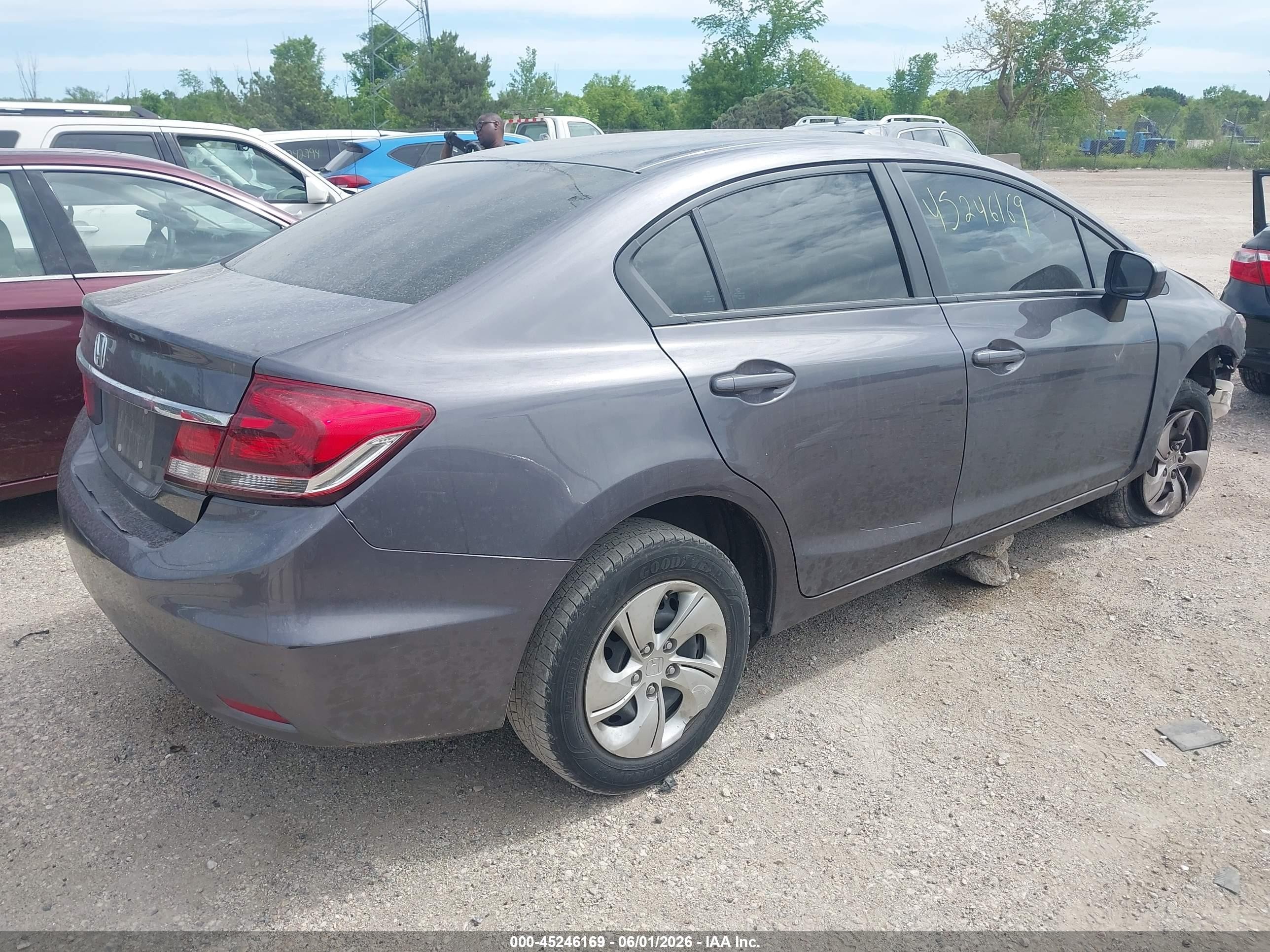 2015 Honda Civic Lx Gray vin: 19XFB2F50FE084839