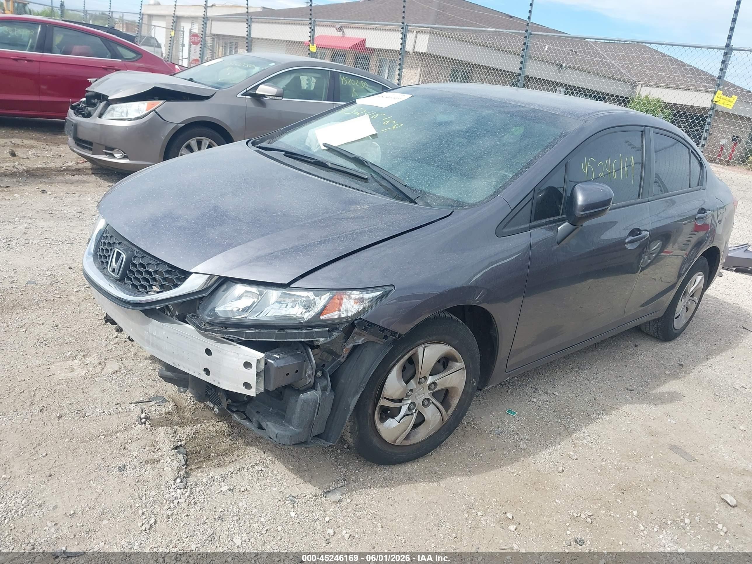 2015 Honda Civic Lx Gray vin: 19XFB2F50FE084839