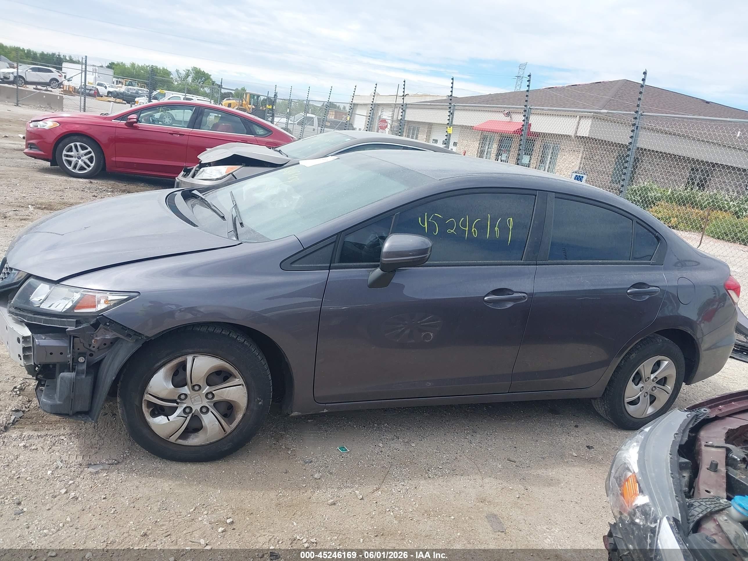 2015 Honda Civic Lx Gray vin: 19XFB2F50FE084839