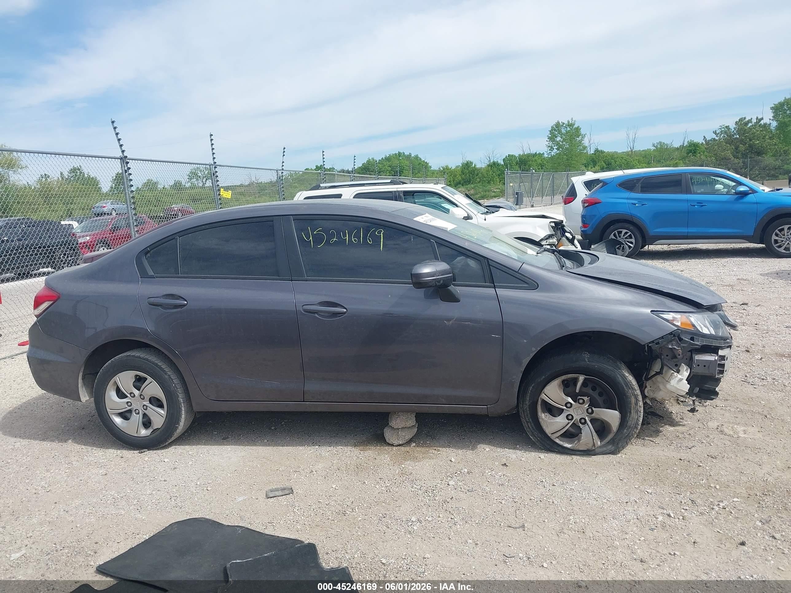 2015 Honda Civic Lx Gray vin: 19XFB2F50FE084839