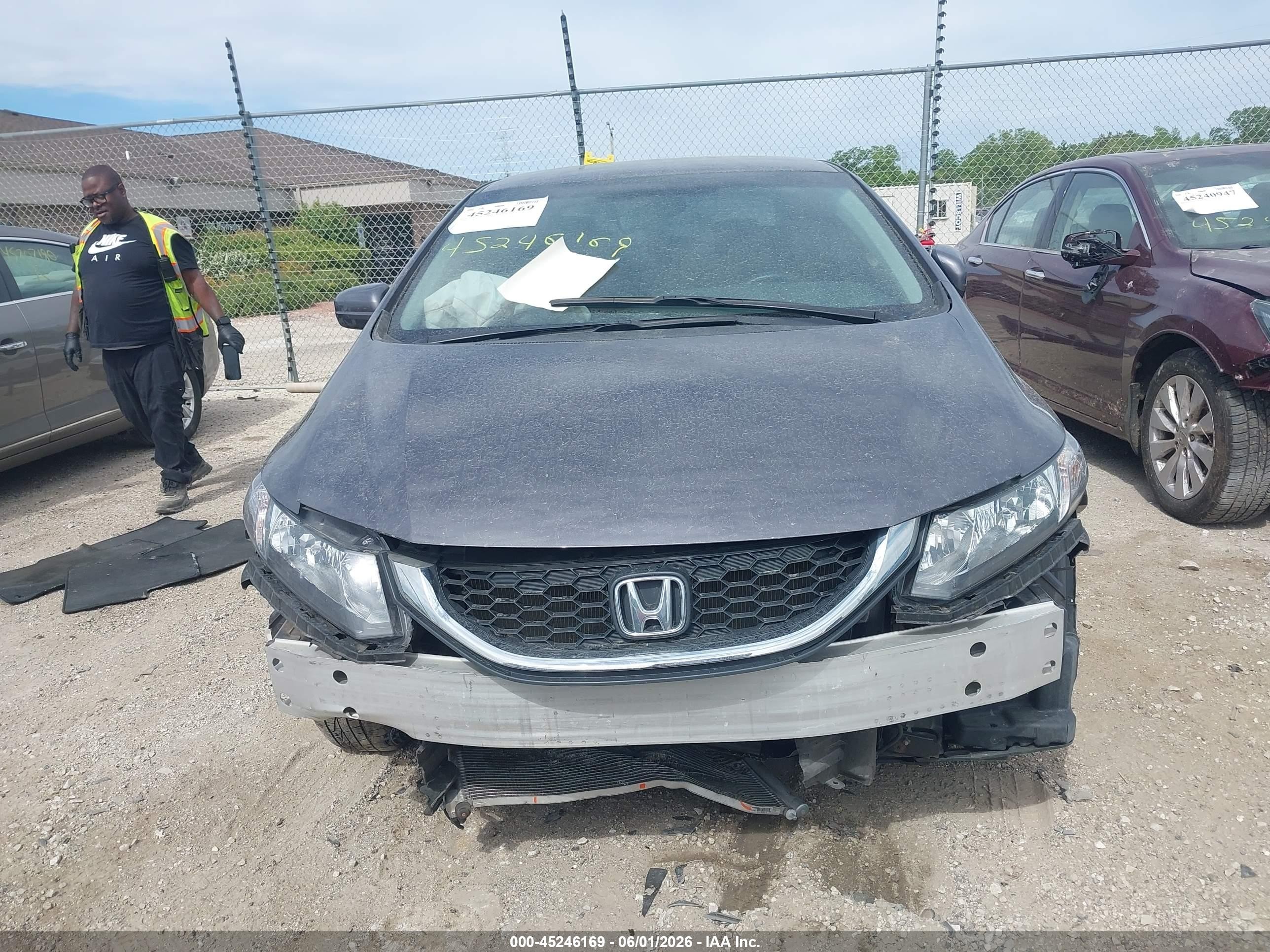 2015 Honda Civic Lx Gray vin: 19XFB2F50FE084839