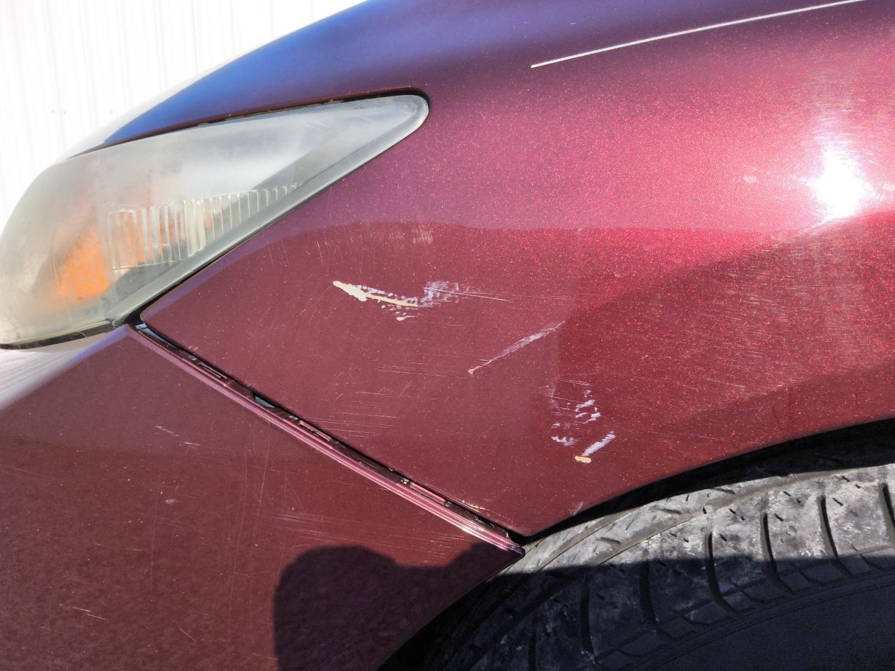 2015 Honda Civic Lx Burgundy vin: 19XFB2F50FE093539 Damage: Left Front Fender, Dent(S) W/ Paint Dmg, 8 To 9 Inches