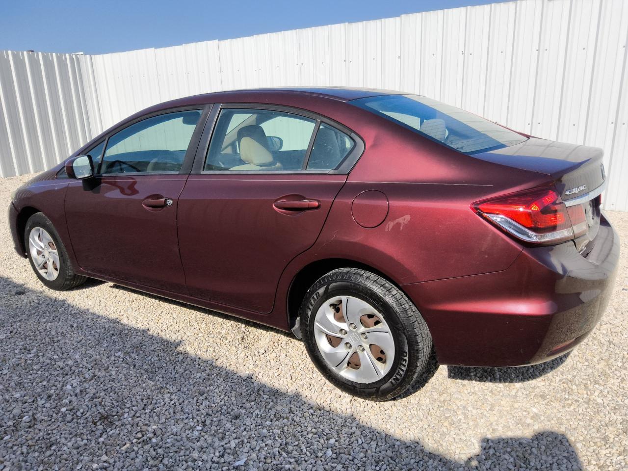 2015 Honda Civic Lx Burgundy vin: 19XFB2F50FE093539 Damage: Left Rear Window Regulator, Inoperable, Repair Required