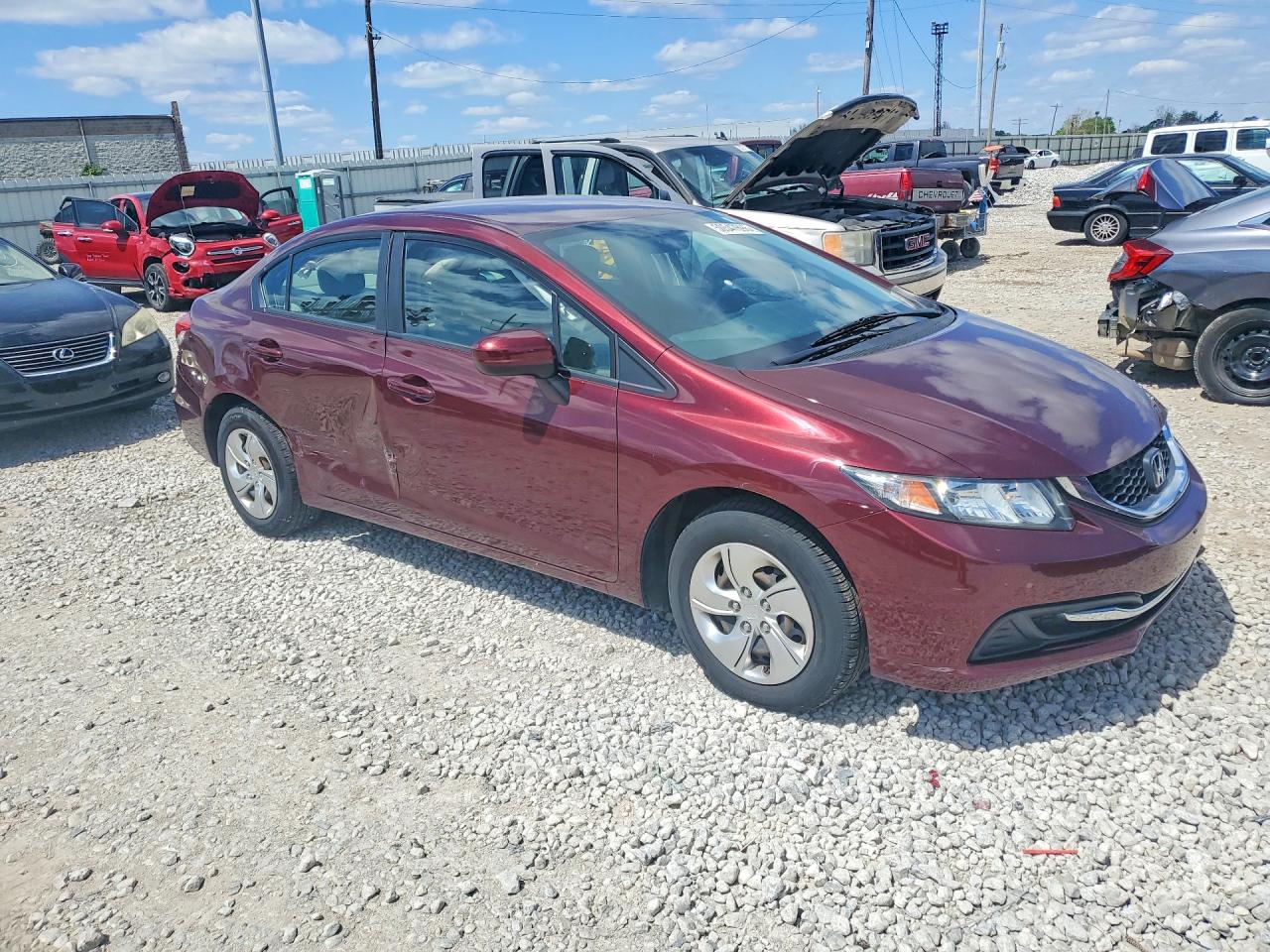 2015 Honda Civic Lx Burgundy vin: 19XFB2F50FE101543