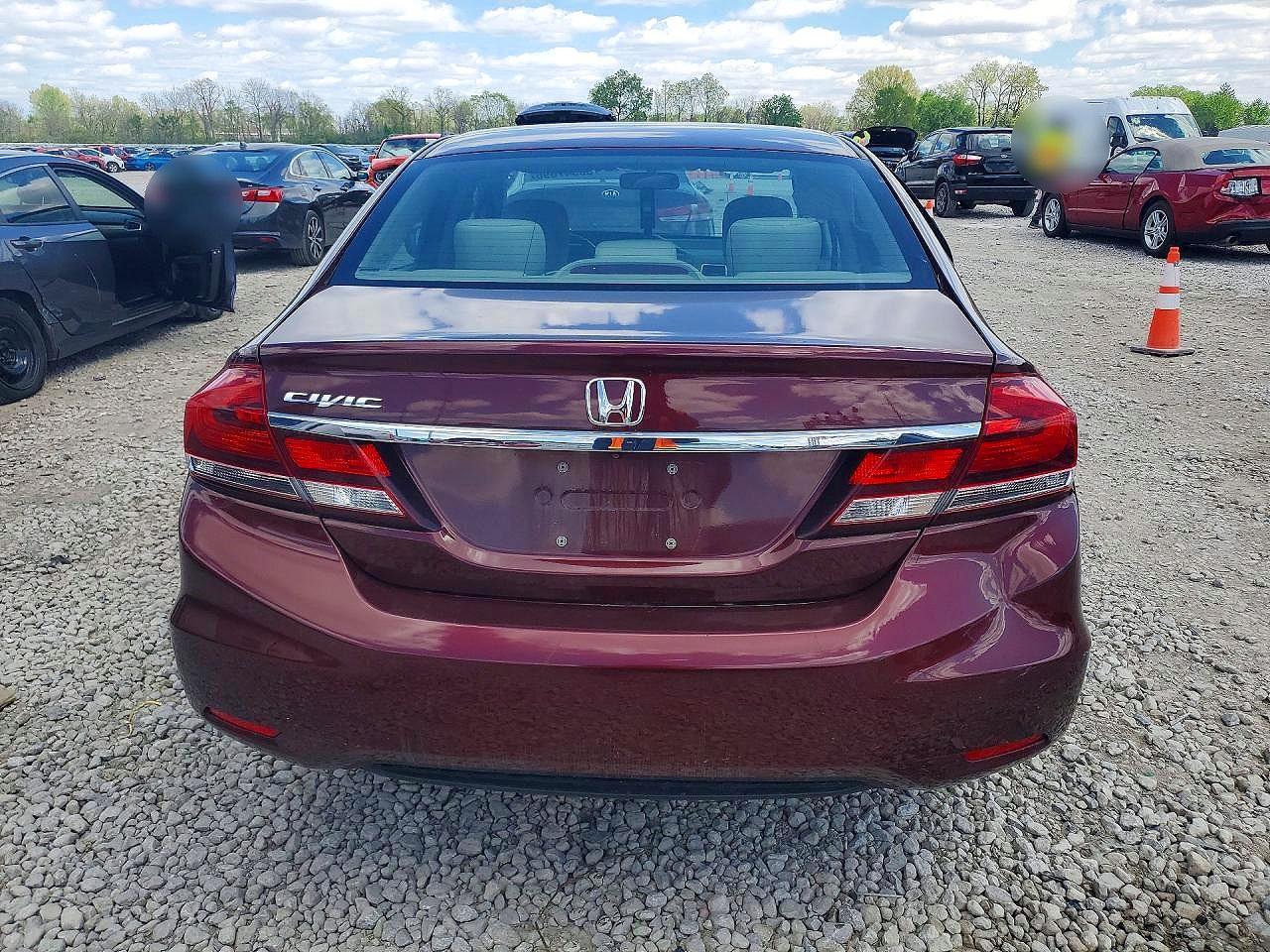 2015 Honda Civic Lx Burgundy vin: 19XFB2F50FE101543