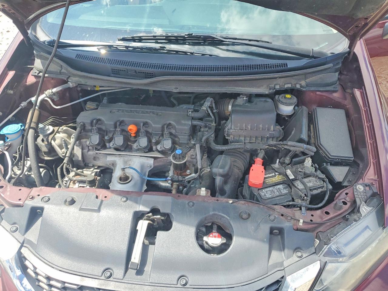 2015 Honda Civic Lx Burgundy vin: 19XFB2F50FE101543