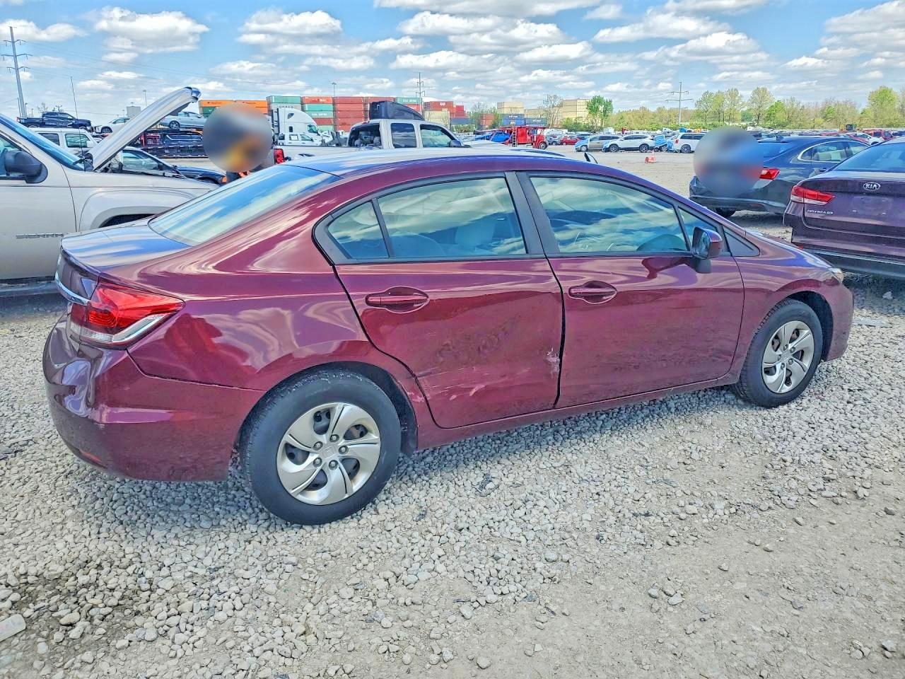2015 Honda Civic Lx Burgundy vin: 19XFB2F50FE101543