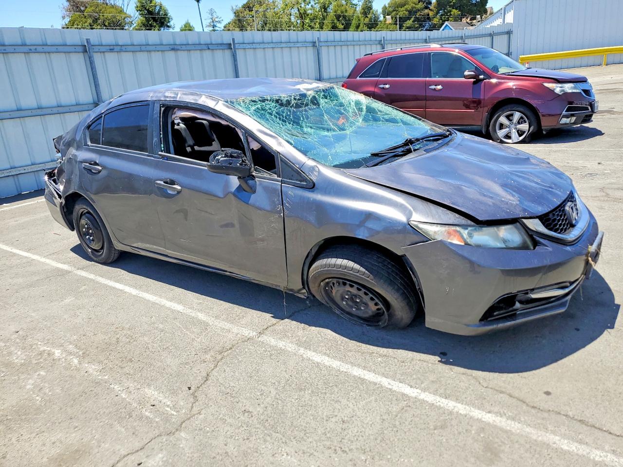 2015 Honda Civic Lx Серый vin: 19XFB2F50FE204851