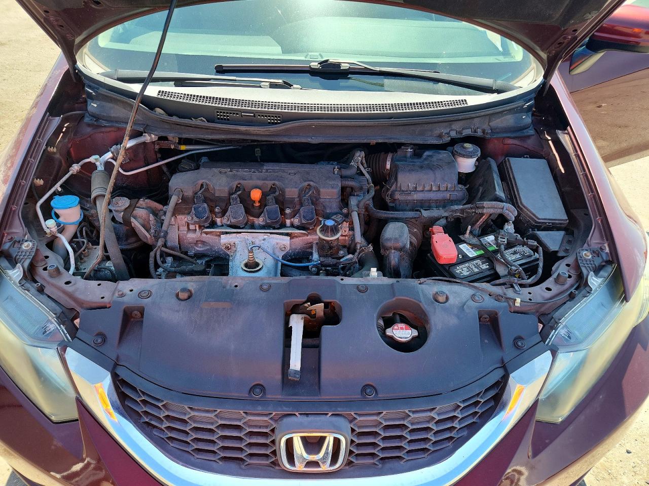 2015 Honda Civic Lx Burgundy vin: 19XFB2F50FE219530