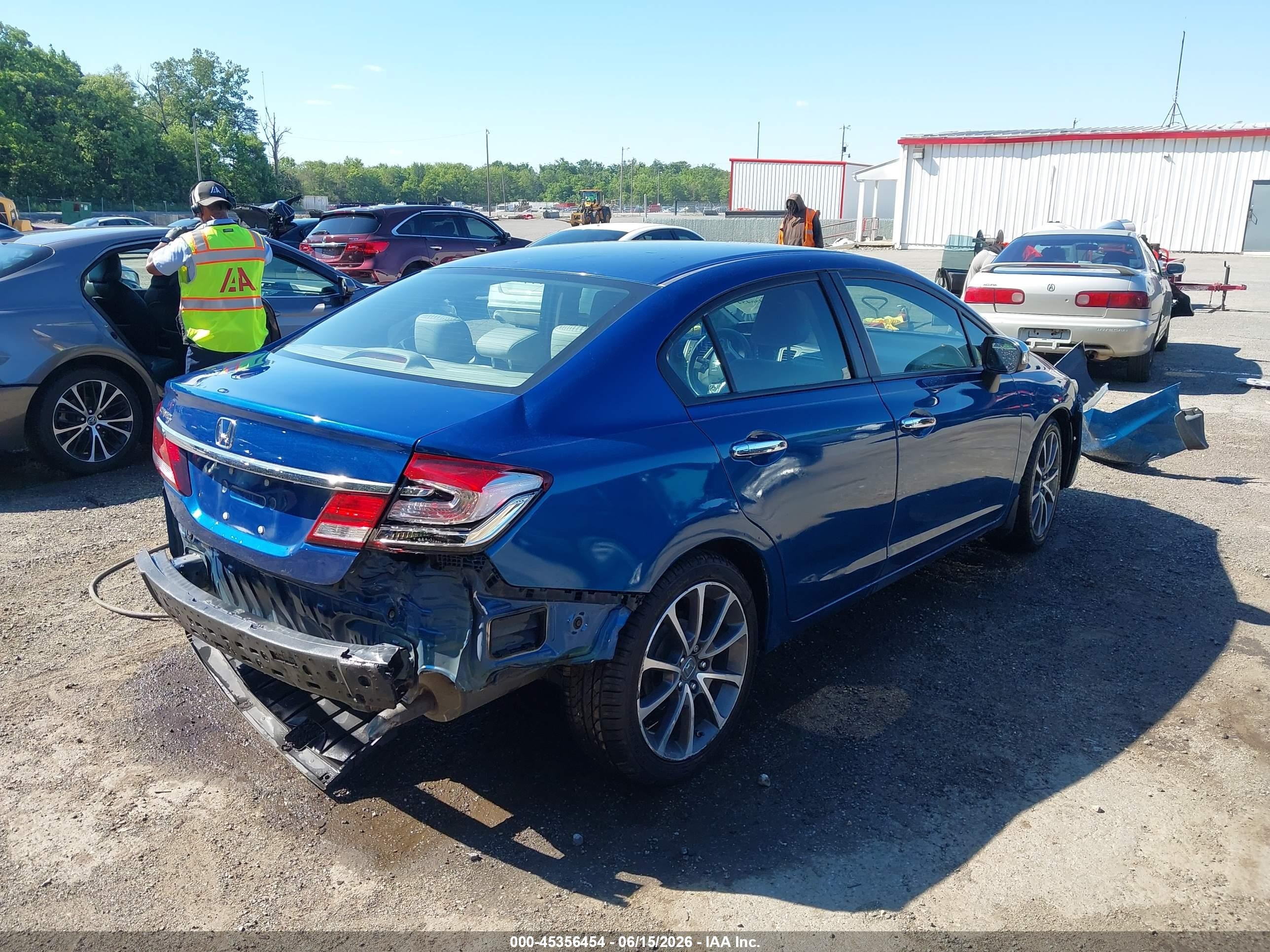 2015 Honda Civic Lx Blue vin: 19XFB2F50FE221035