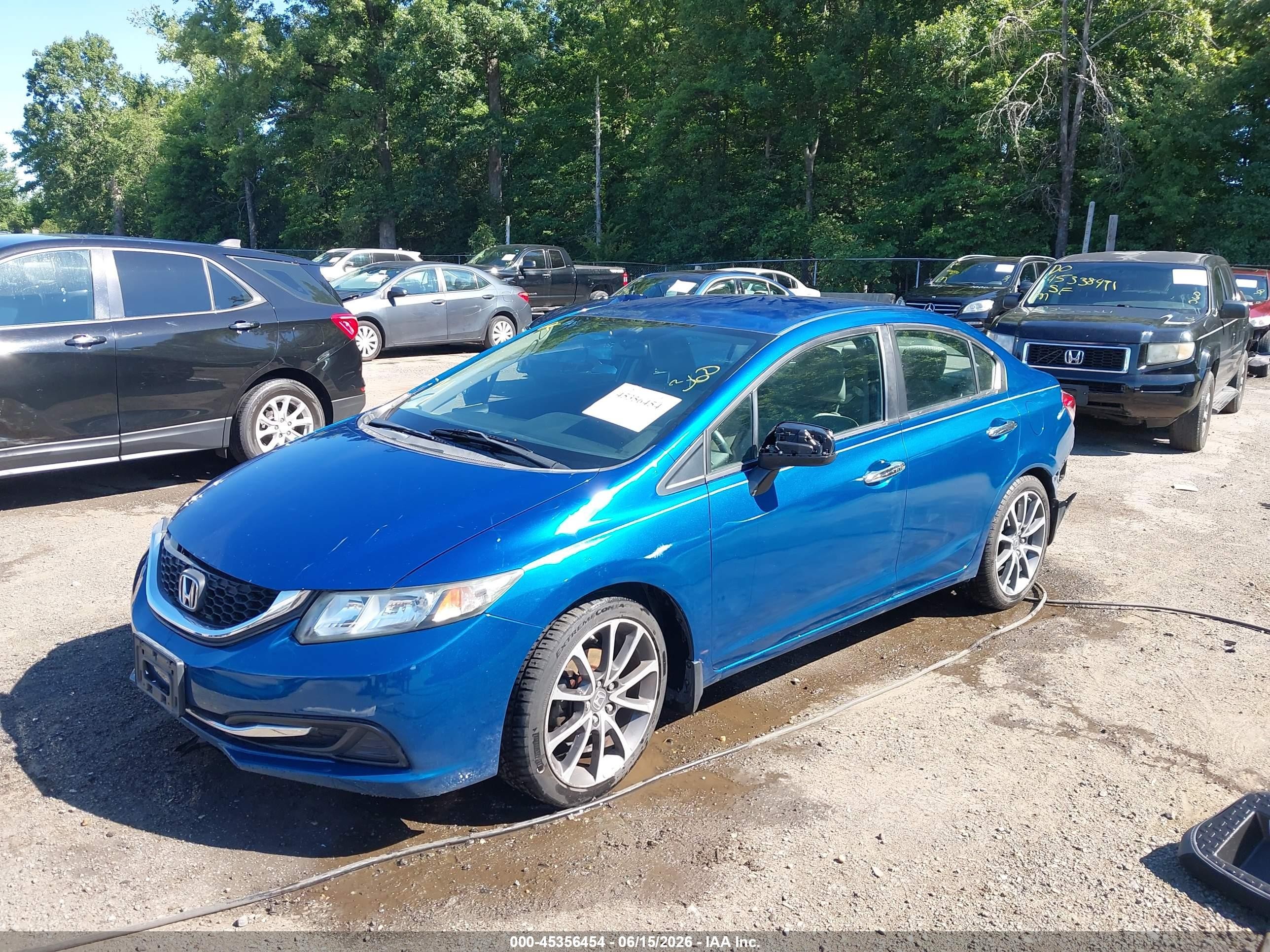 2015 Honda Civic Lx Blue vin: 19XFB2F50FE221035