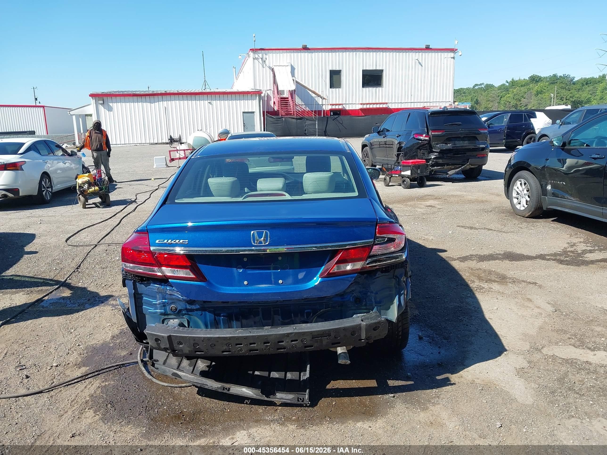 2015 Honda Civic Lx Blue vin: 19XFB2F50FE221035
