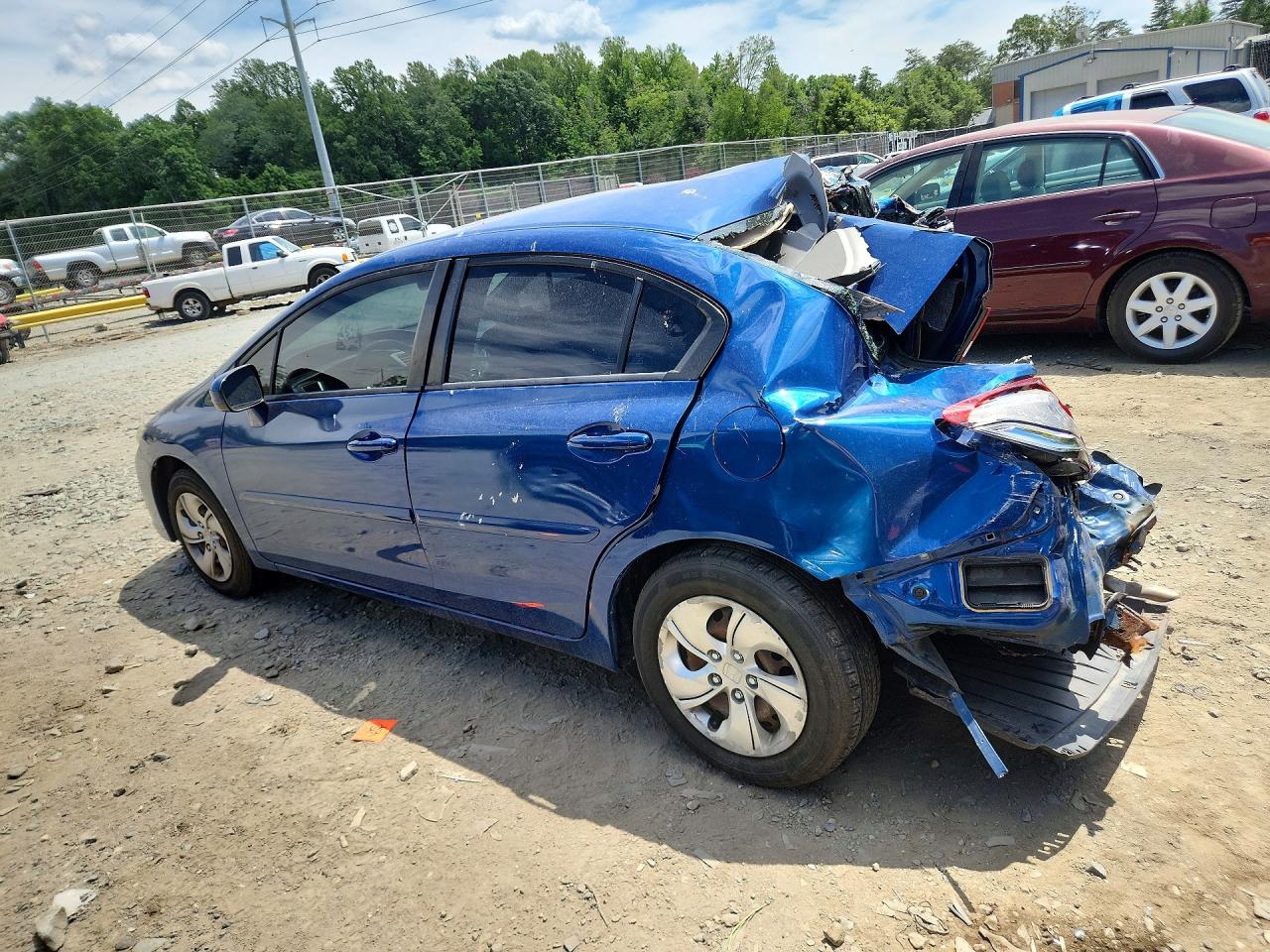 2015 Honda Civic Lx Blue vin: 19XFB2F50FE221200