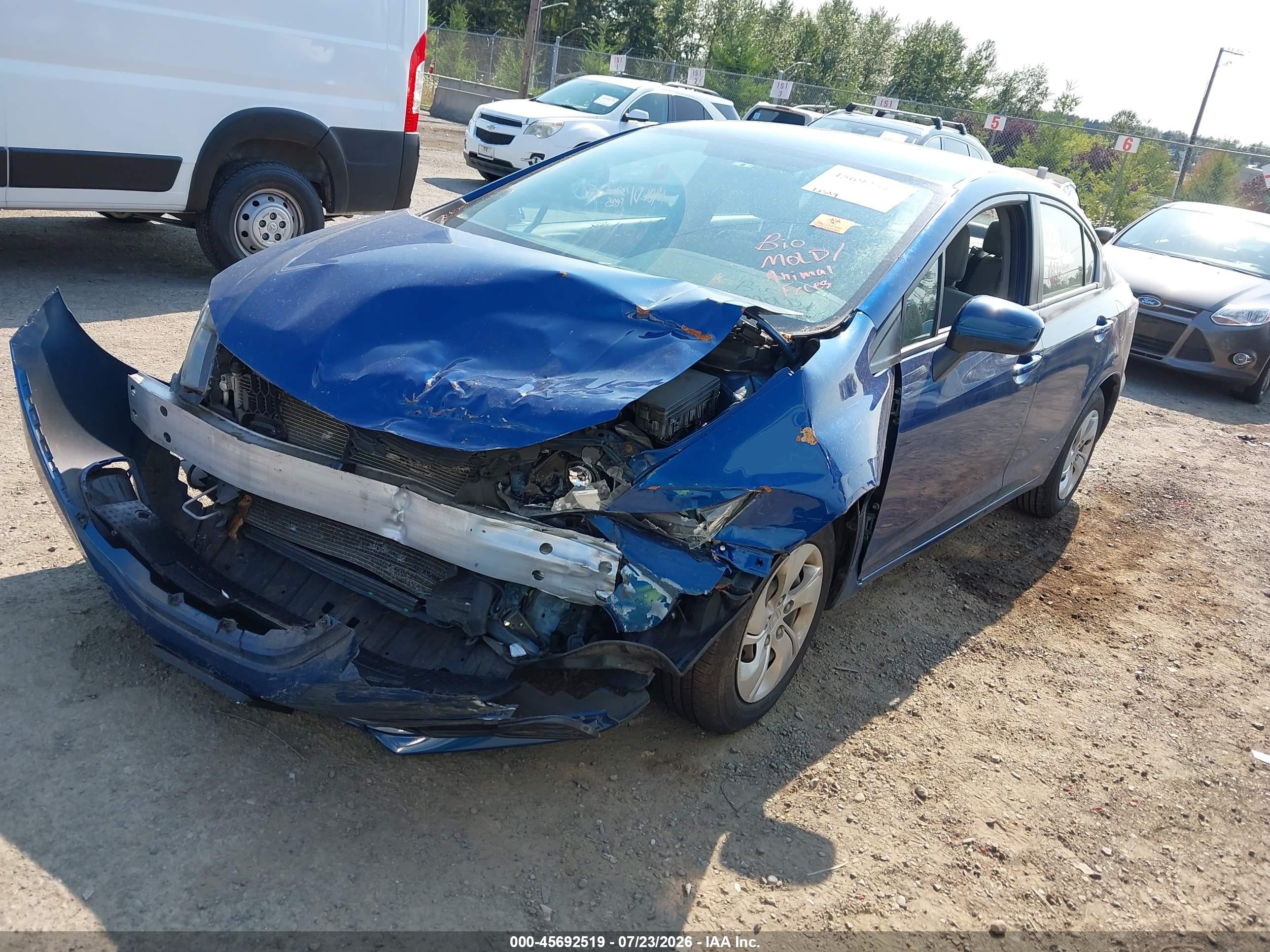 2015 Honda Civic Lx Синий vin: 19XFB2F50FE268517