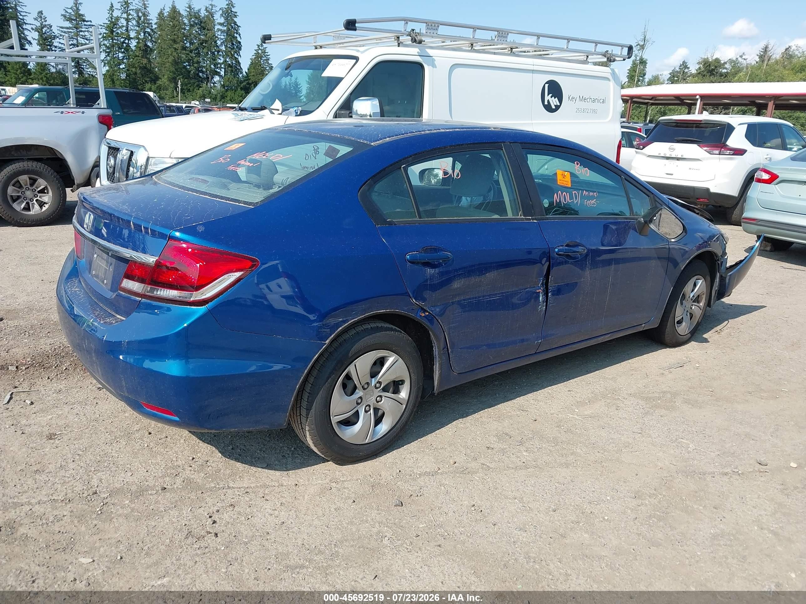 2015 Honda Civic Lx Синий vin: 19XFB2F50FE268517