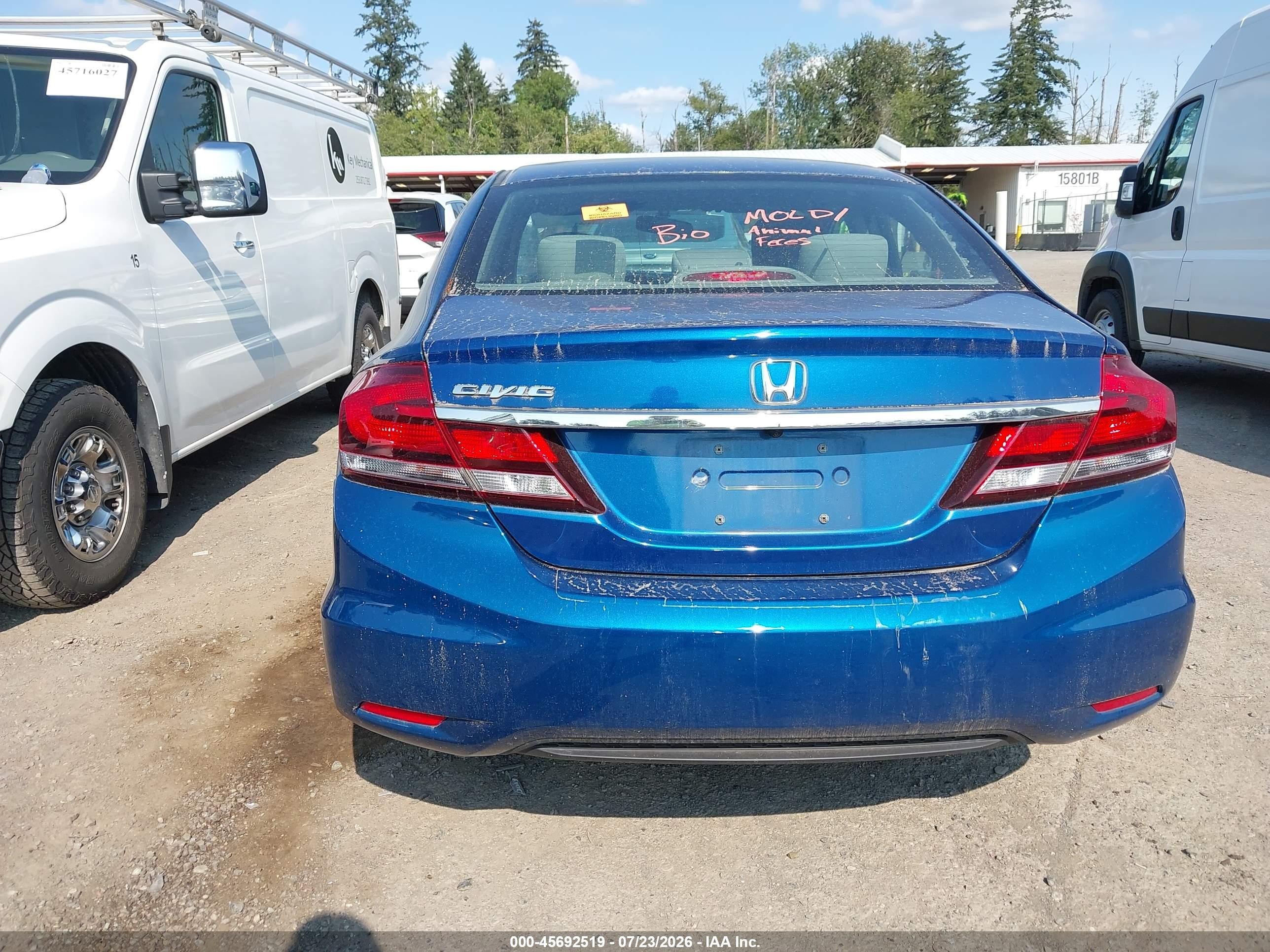 2015 Honda Civic Lx Синий vin: 19XFB2F50FE268517