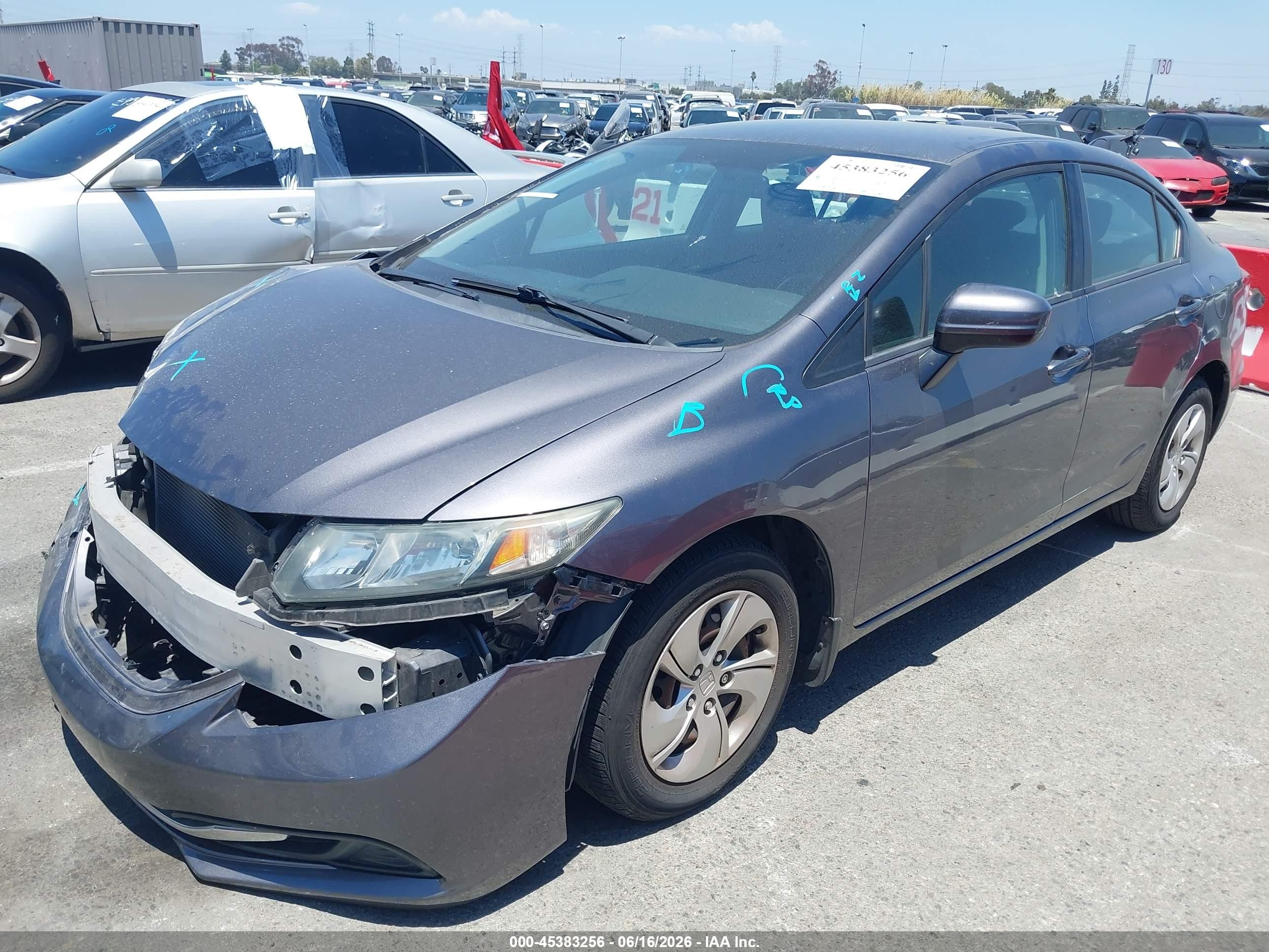 2015 Honda Civic Lx Серый vin: 19XFB2F50FE282188