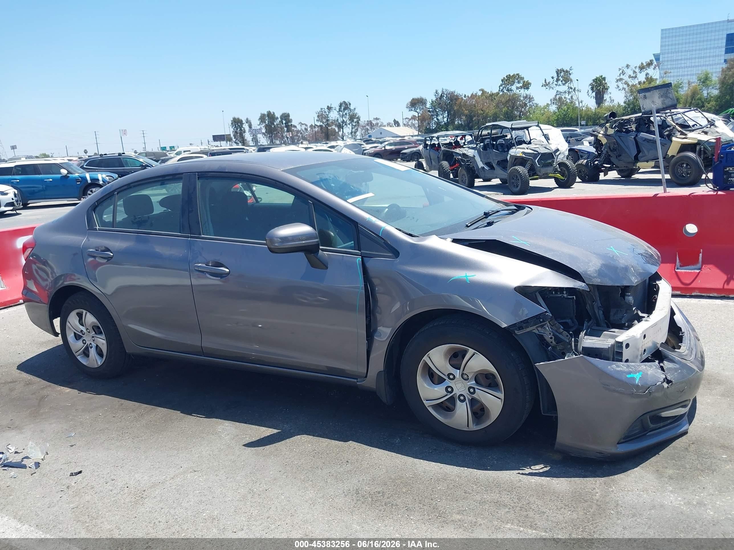 2015 Honda Civic Lx Серый vin: 19XFB2F50FE282188