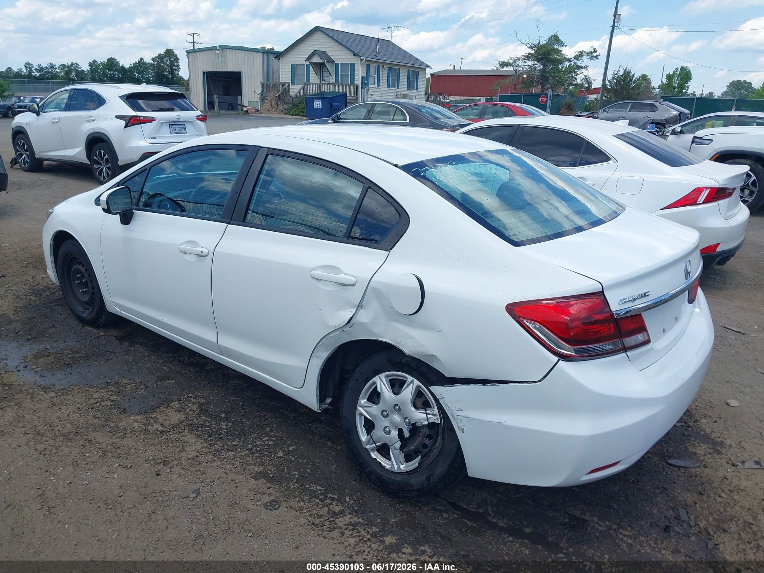 2015 Honda Civic Lx White vin: 19XFB2F50FE291764