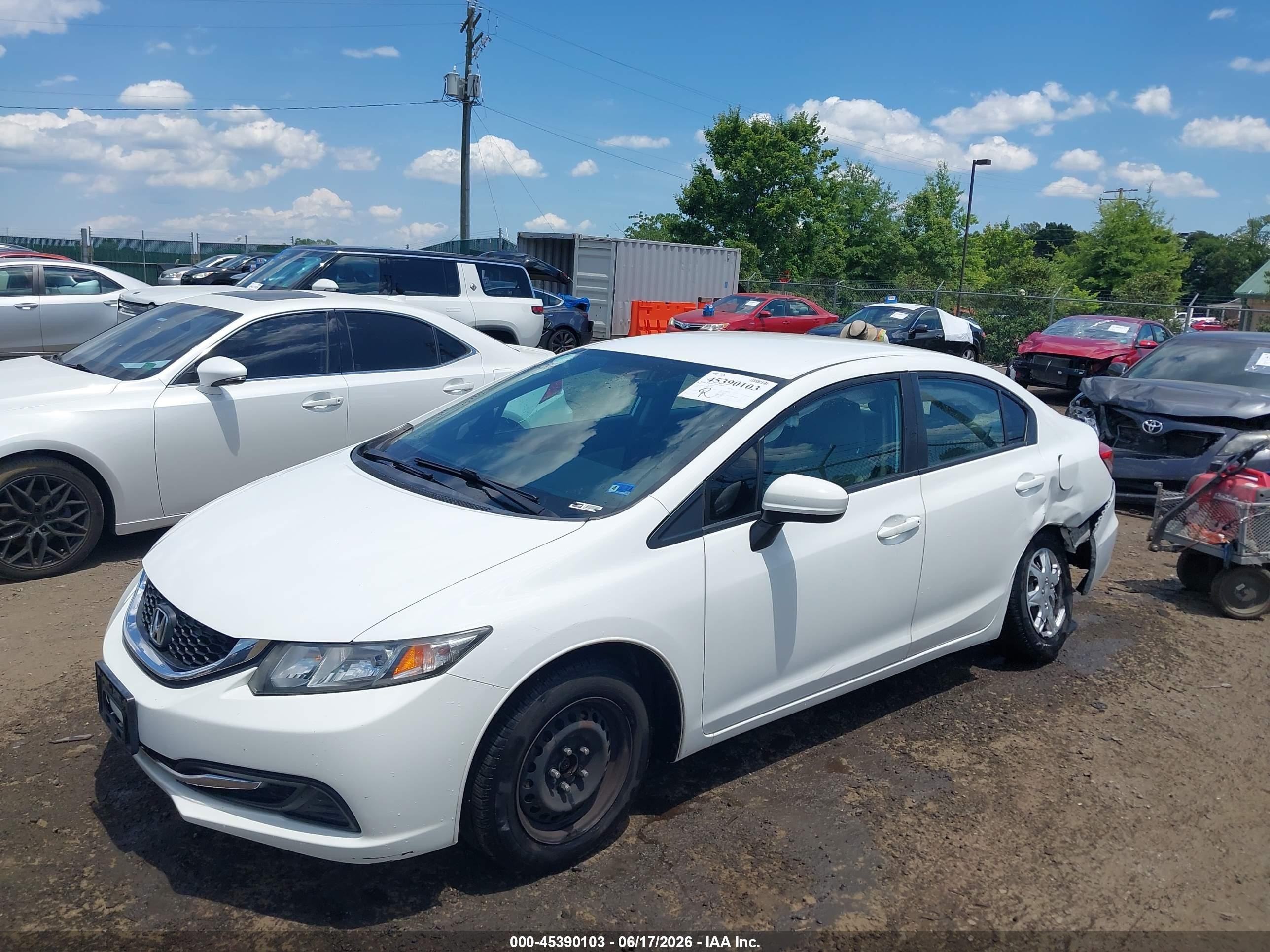 2015 Honda Civic Lx White vin: 19XFB2F50FE291764