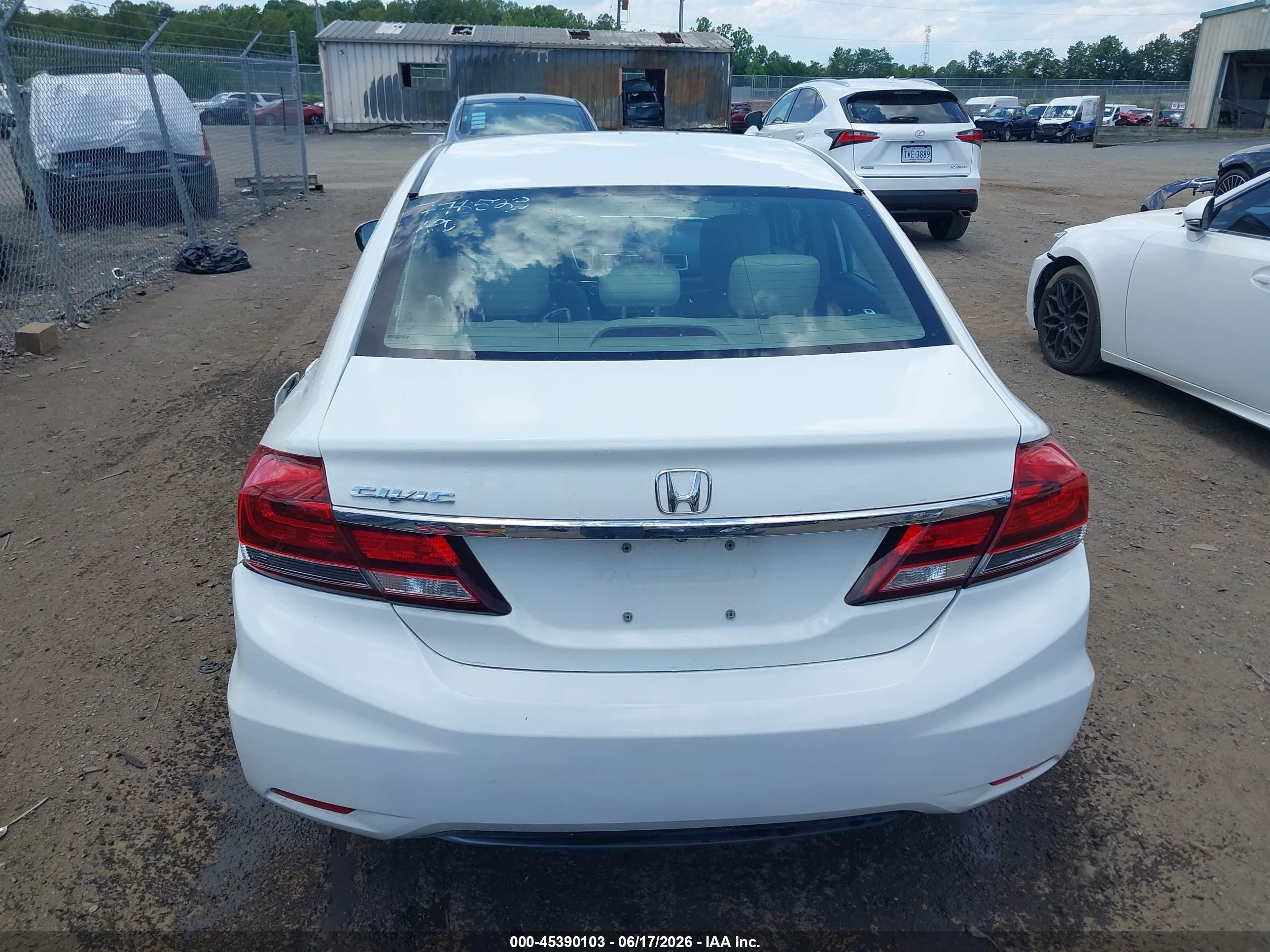 2015 Honda Civic Lx White vin: 19XFB2F50FE291764