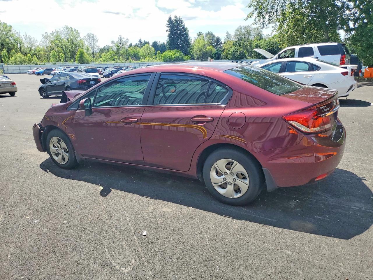 2015 Honda Civic Lx Red vin: 19XFB2F50FE293319