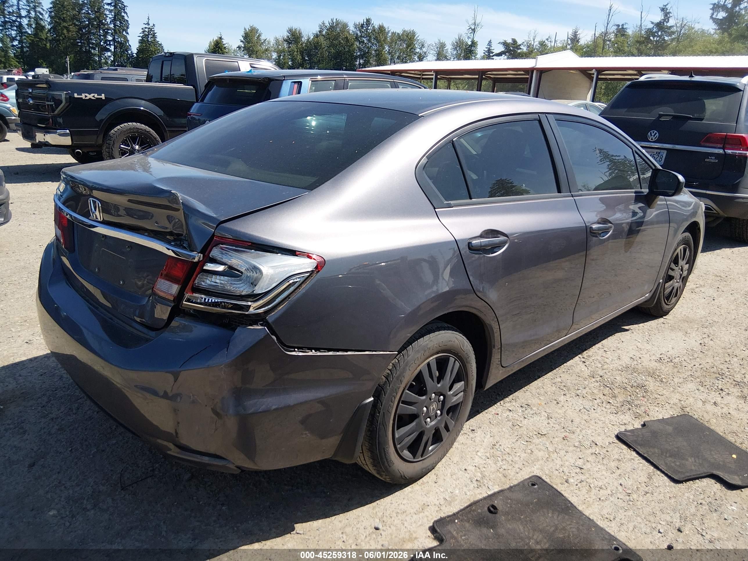 2015 Honda Civic Lx Gray vin: 19XFB2F50FE298133