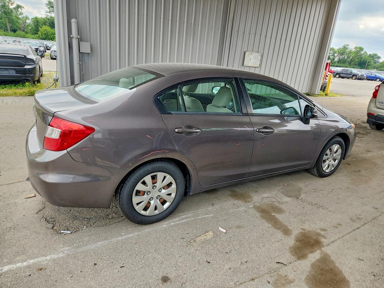 2012 Honda Civic Lx Gray vin: 19XFB2F51CE004816