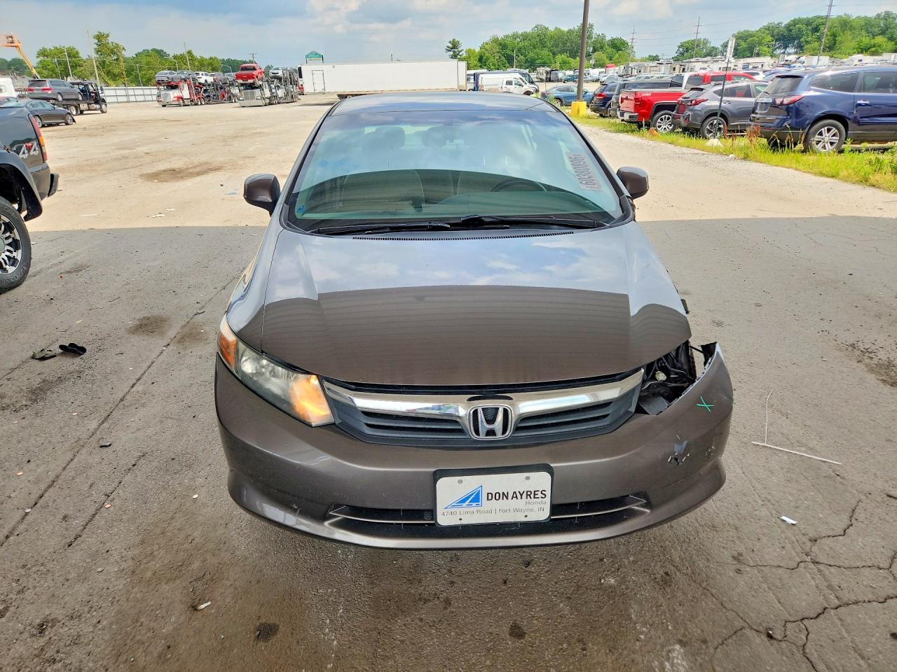 2012 Honda Civic Lx Gray vin: 19XFB2F51CE004816