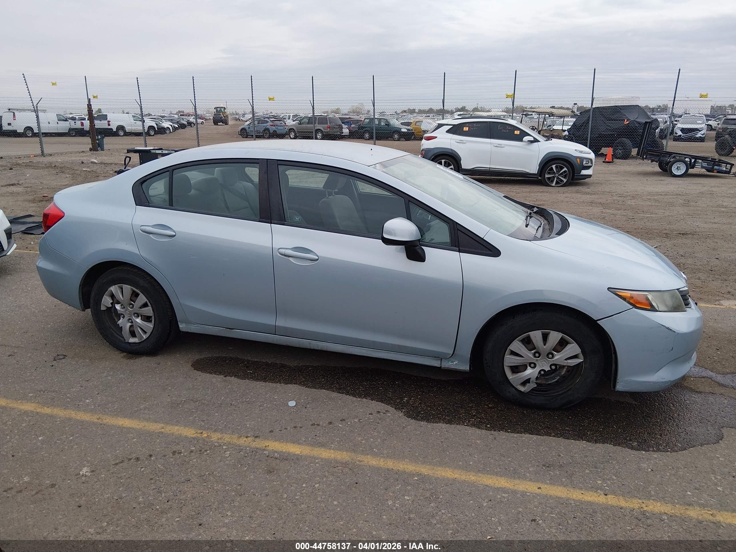 2012 Honda Civic Lx Blue vin: 19XFB2F51CE014732