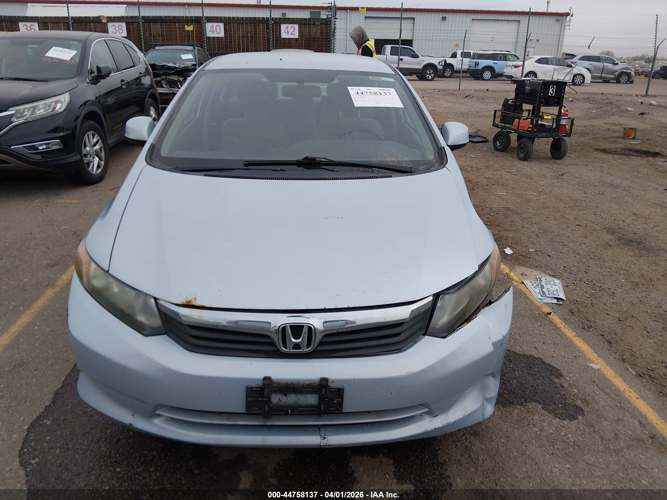 2012 Honda Civic Lx Blue vin: 19XFB2F51CE014732