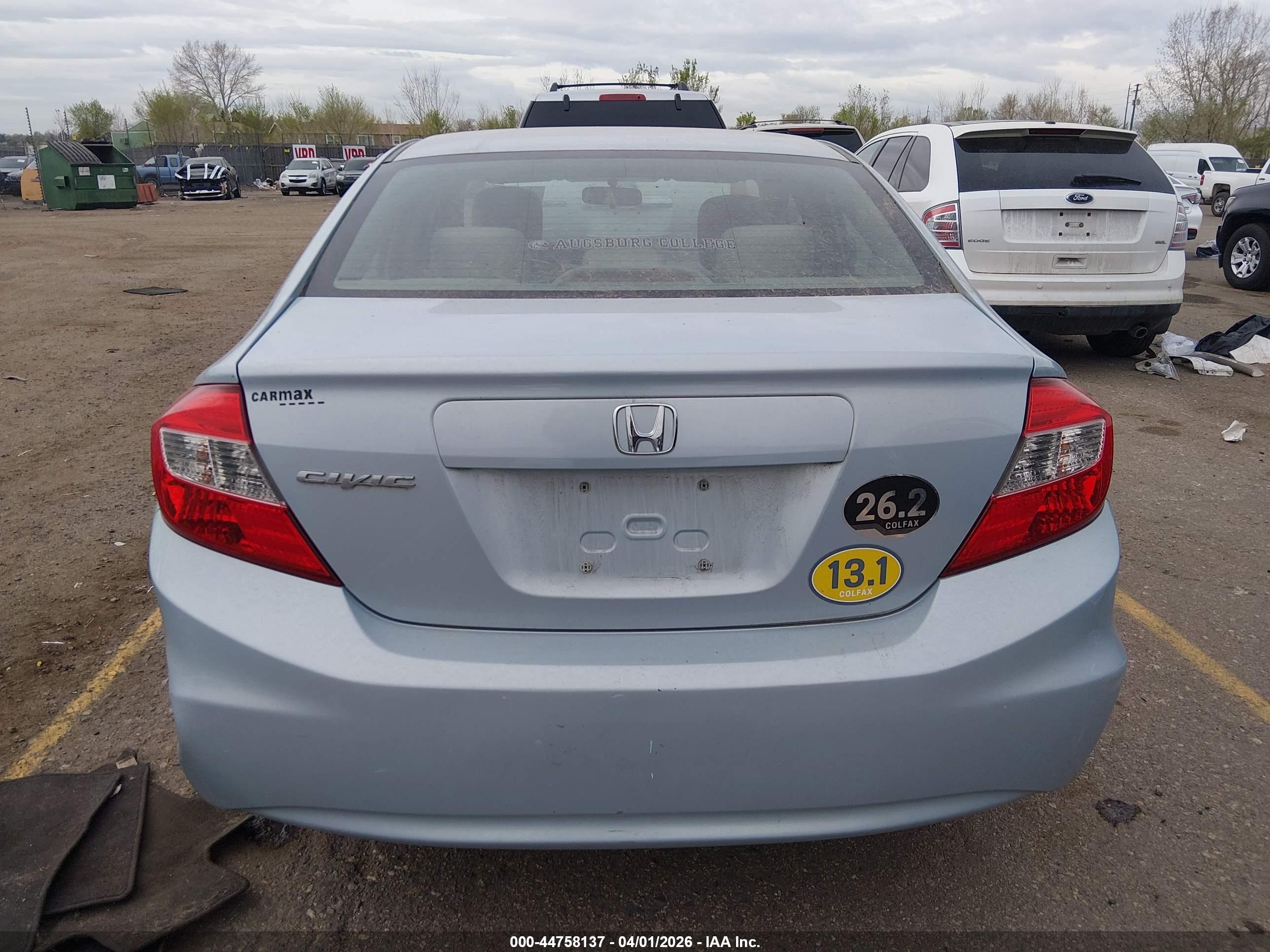 2012 Honda Civic Lx Blue vin: 19XFB2F51CE014732