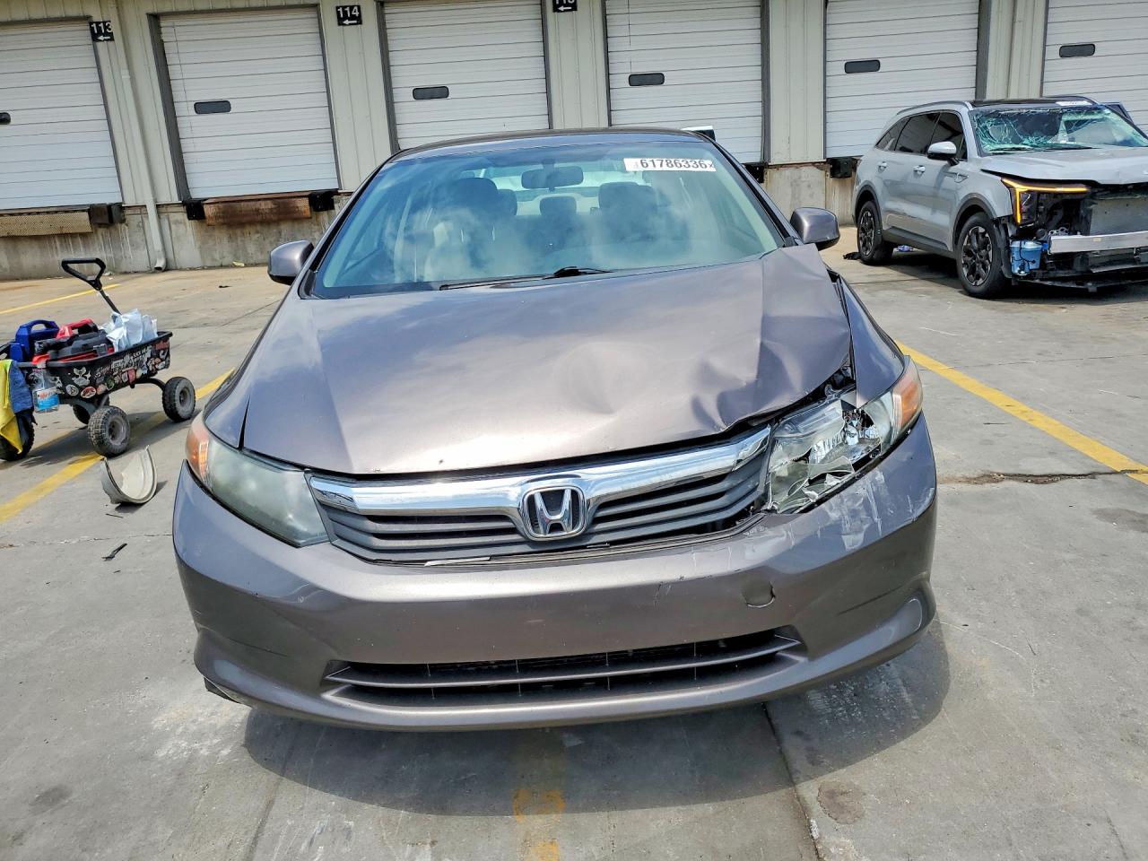 2012 Honda Civic Lx Gray vin: 19XFB2F51CE015167