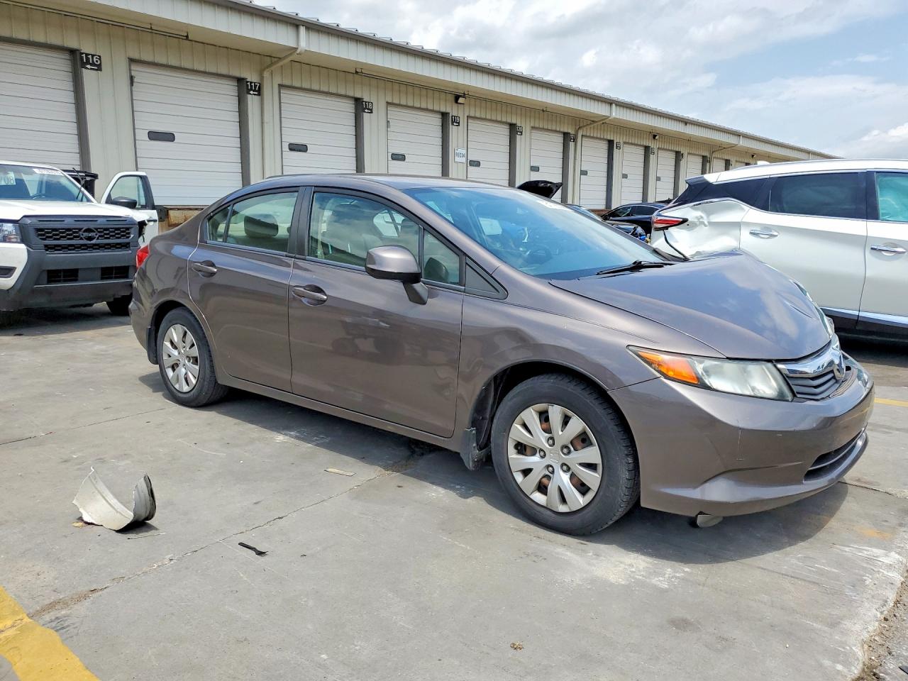 2012 Honda Civic Lx Gray vin: 19XFB2F51CE015167