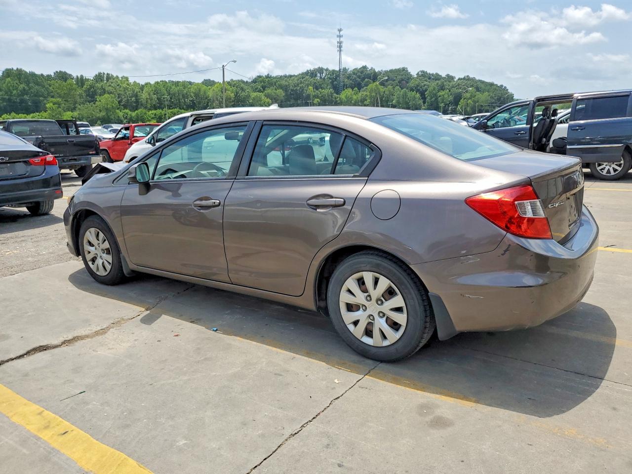 2012 Honda Civic Lx Gray vin: 19XFB2F51CE015167