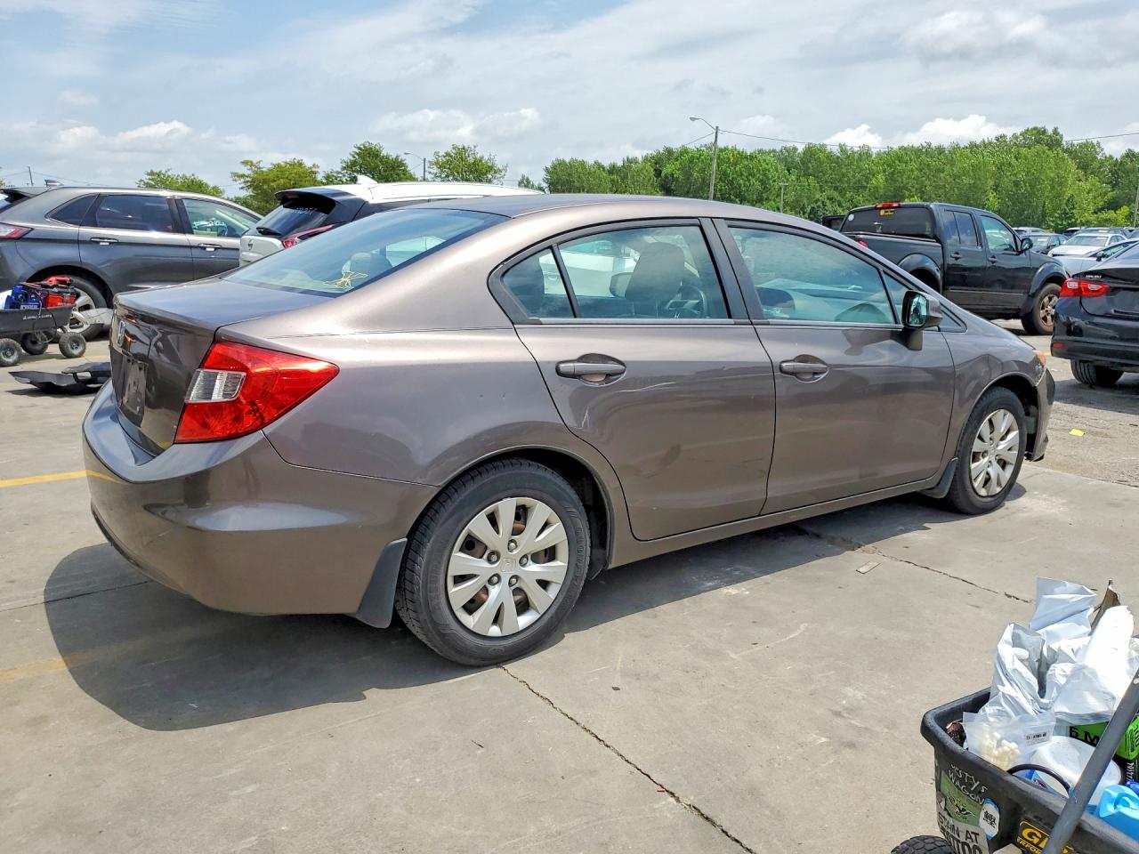 2012 Honda Civic Lx Gray vin: 19XFB2F51CE015167