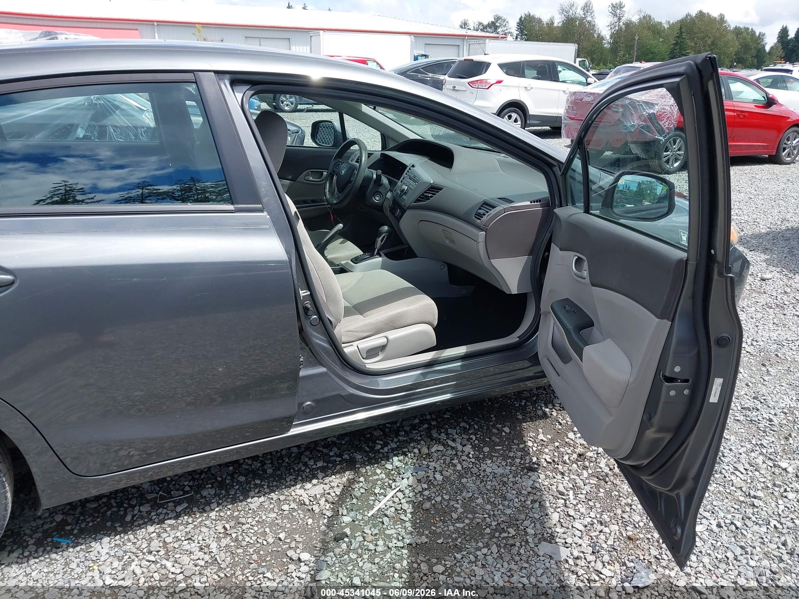 2012 Honda Civic Lx Gray vin: 19XFB2F51CE017419